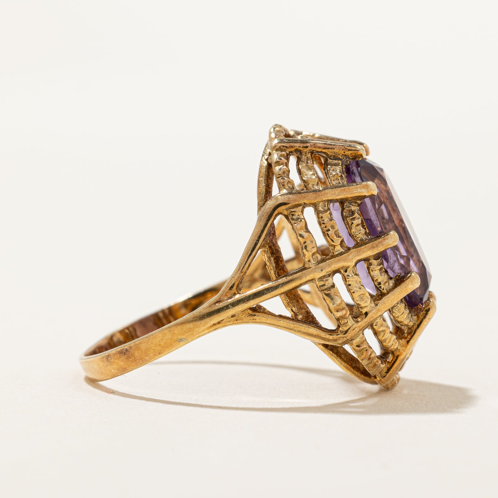 2.60ct Amethyst Webbed Dome Ring - Size 8.5 | Elegant Purple Gemstone Jewelry for Women | Perfect for Weddings, Parties & Special Occasions