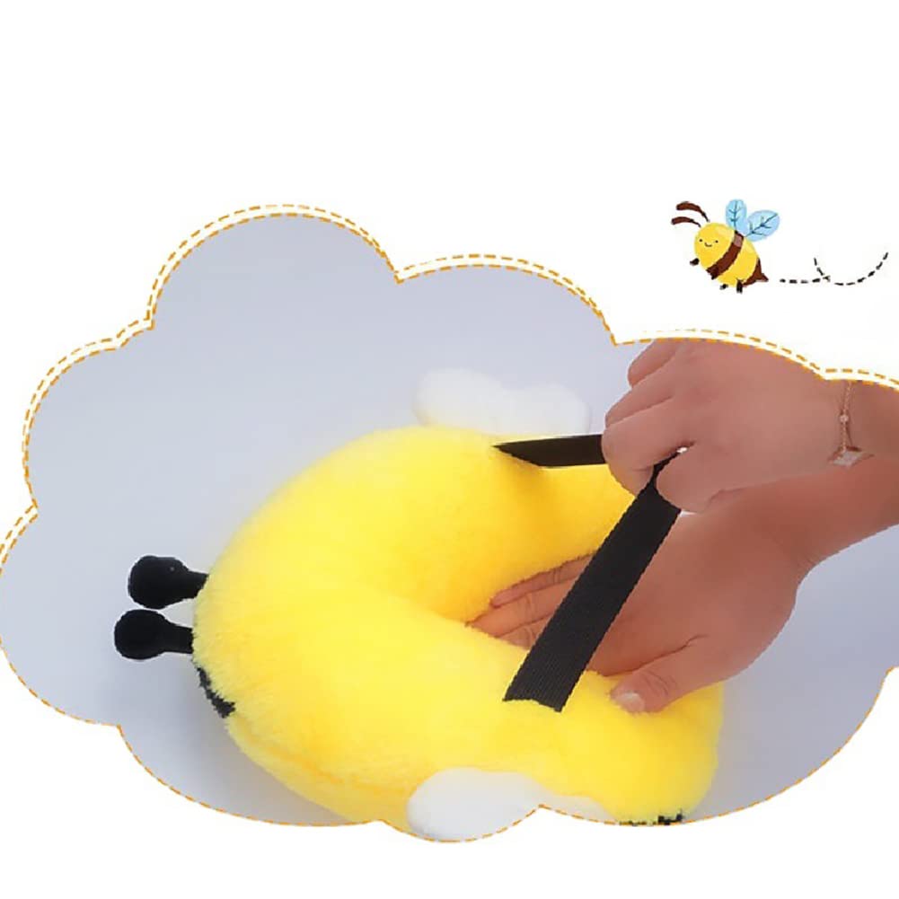 Comfortable Car Headrest Pillow - Soft Bee Neck Pillow for Driving, Seat Belt Cover Shoulder Pad & Head Rest Cushion (1PCS) - Perfect for Long Road Trips & Commuting