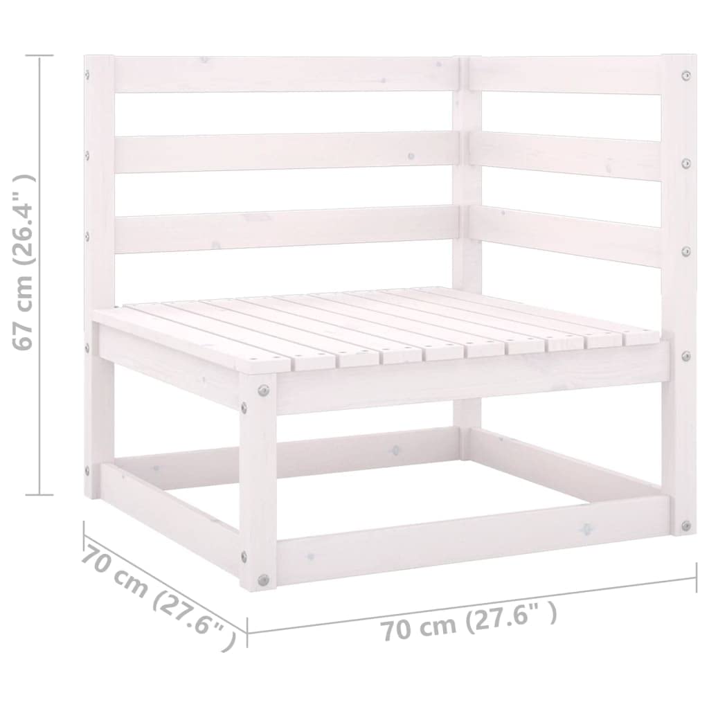 2-Seater Patio Sofa with Cushions - Comfortable Outdoor Furniture in White Solid Pinewood - Perfect for Porch, Garden, Lawn or Backyard Relaxation