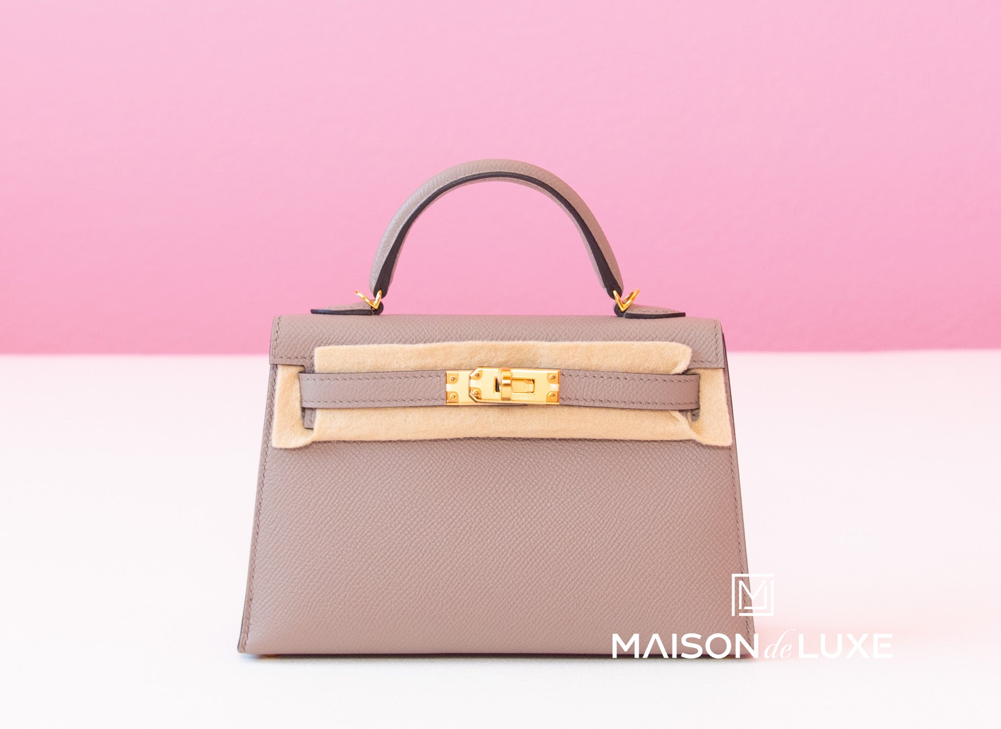 Hermes Mini Kelly II 20 Bag - Gris Asphalte Epsom Leather with Gold Hardware | Luxury Crossbody Purse for Women, Perfect for Parties & Date Nights