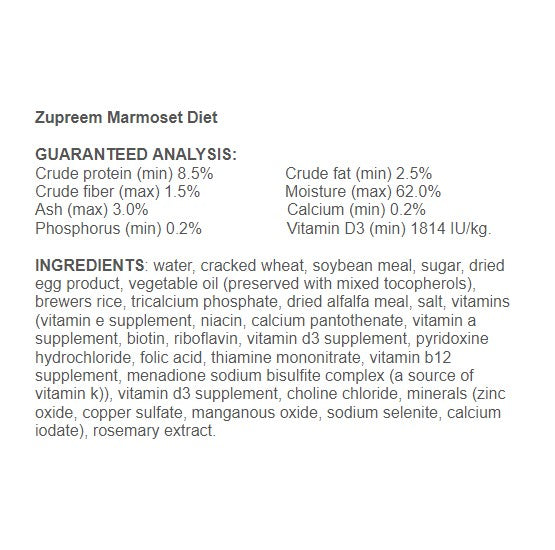 ZuPreem Marmoset Diet 14.5 oz Can - Premium Monkey Food for Marmosets & Tamarins - Perfect for Zoo, Sanctuary & Pet Primate Nutrition