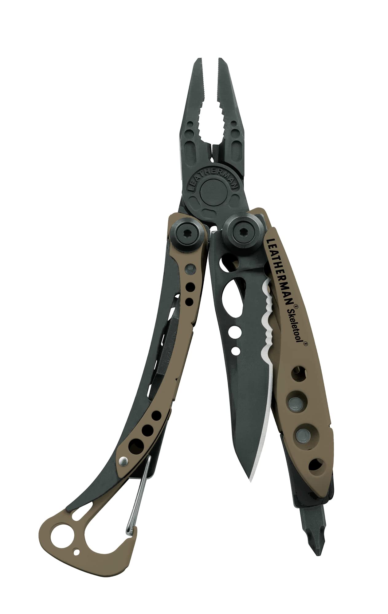 LEATHERMAN Skeletool CX Lightweight Multitool with Stainless Steel Combo Knife, Bottle Opener & Pliers - Coyote Tan | EDC Gear for Camping, Hiking, Survival & Everyday Carry