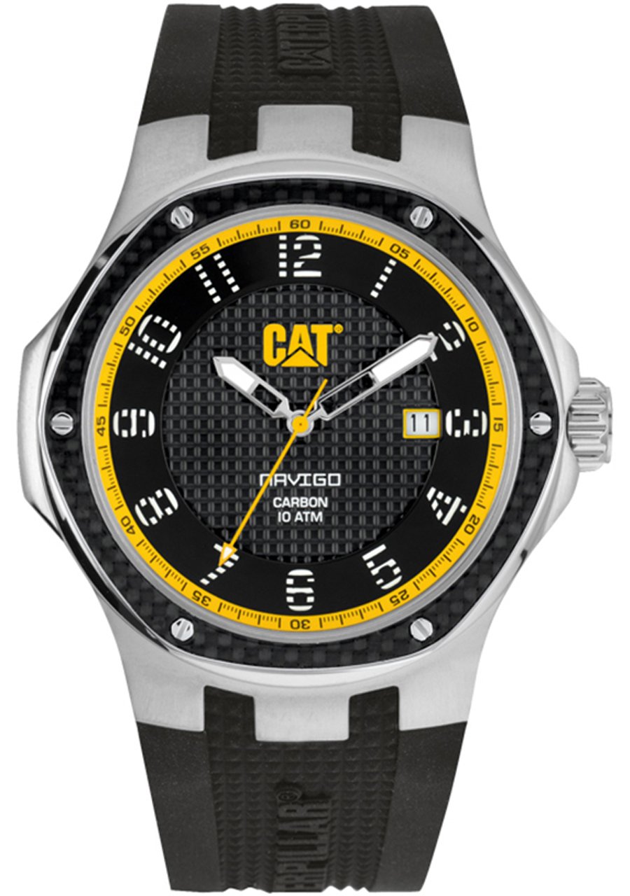 CAT Men's A514121111 Carbon Analog Quartz Watch - Black | Durable & Stylish for Outdoor Adventures, Work & Everyday Wear