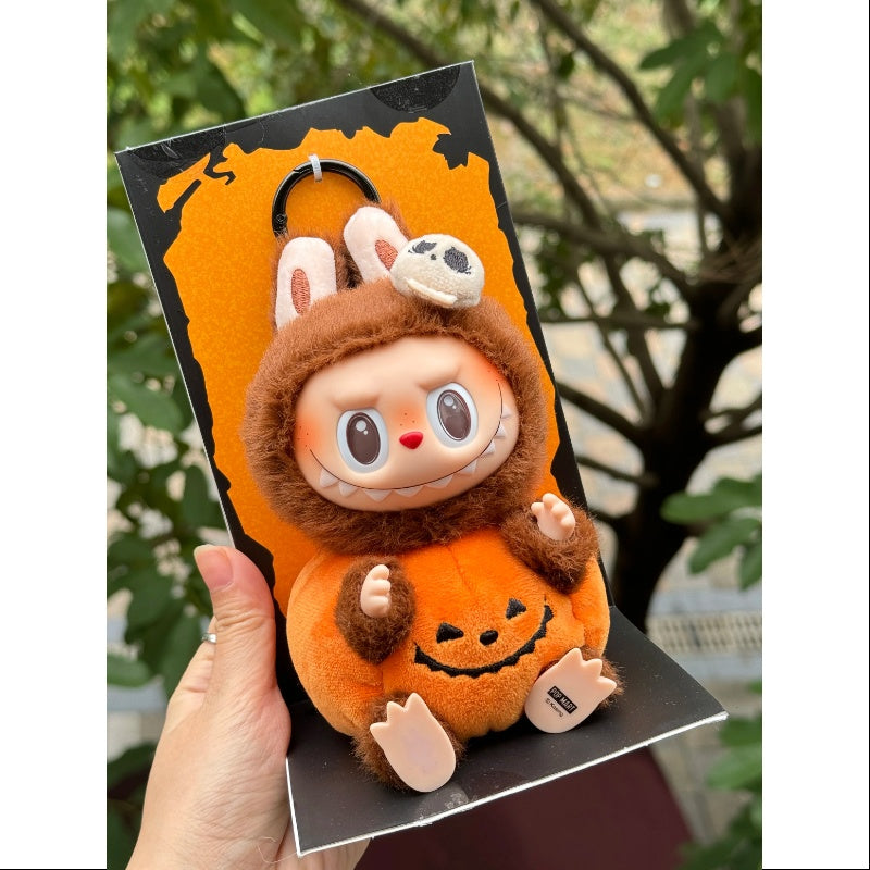 Labubu The Monsters Halloween Plush Toy - Cute Sitting Pumpkin Vinyl Figure Collectible (Limited Edition) | Perfect for Party Decor, Cosplay Accessories & Anime Gift Collection