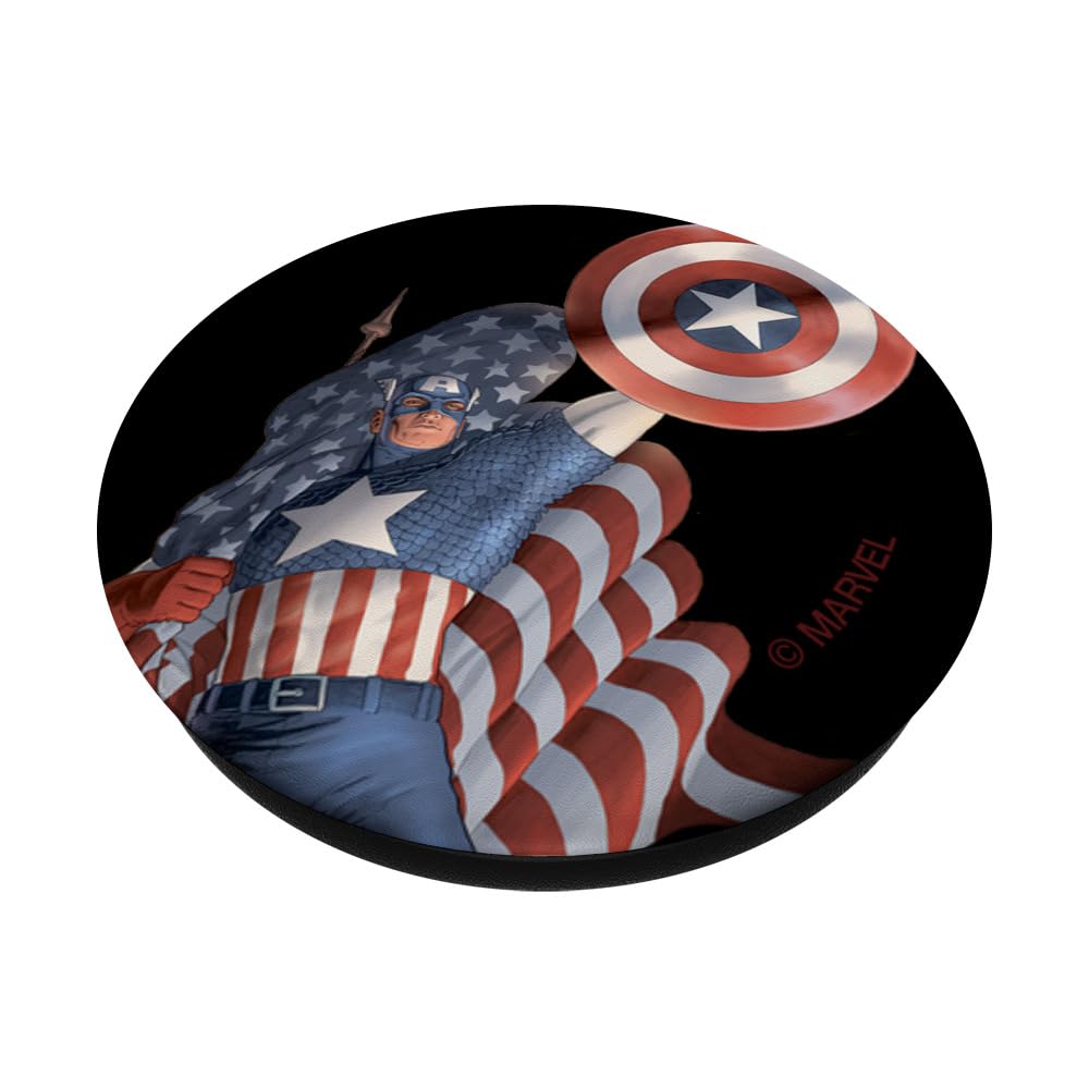 Marvel Captain America Independence Day PopSockets Standard PopGrip - Swappable Phone Grip & Stand for Smartphones - Perfect for Patriotic Fans, Daily Use & Travel