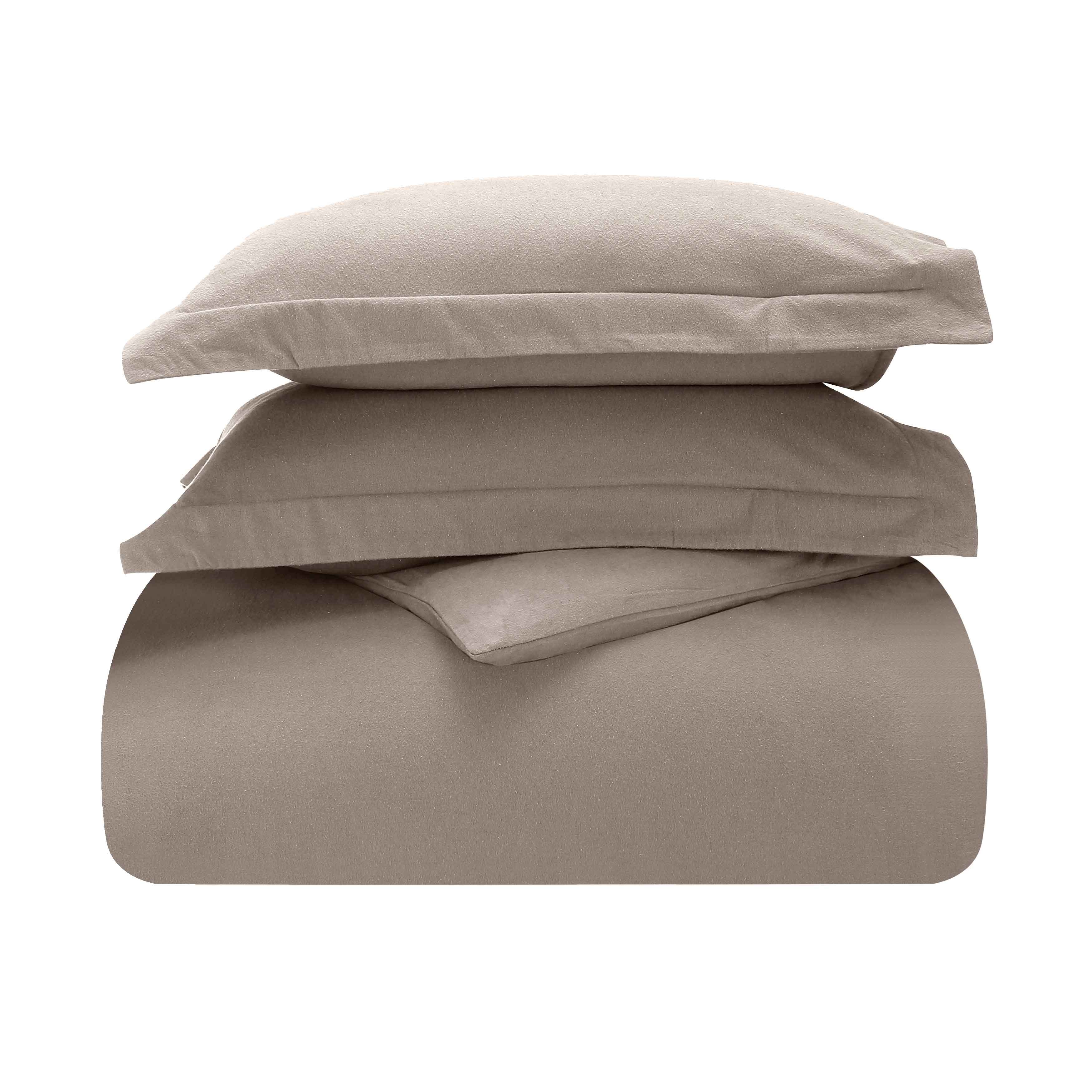 Premium Rome Flannel Cotton Solid Brushed Duvet Cover Set - Soft & Cozy Queen/King Size Bedding for Winter Warmth & Comfort