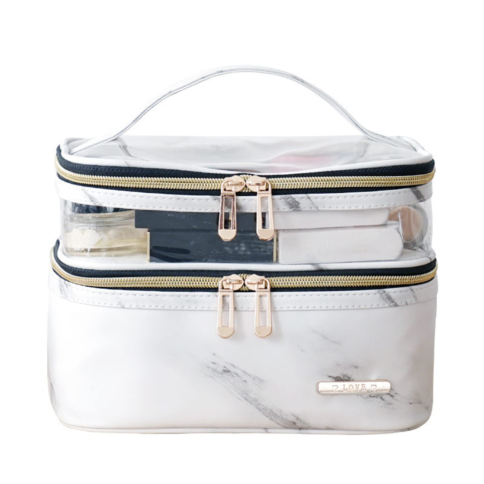 Comigeewa Large Capacity Transparent Waterproof Cosmetic Storage Bag - Travel Makeup Organizer for Women & Men, Portable Toiletry Bag for Cosmetics, Skincare & Accessories - Perfect for Travel, Gym, Camping & Daily Use