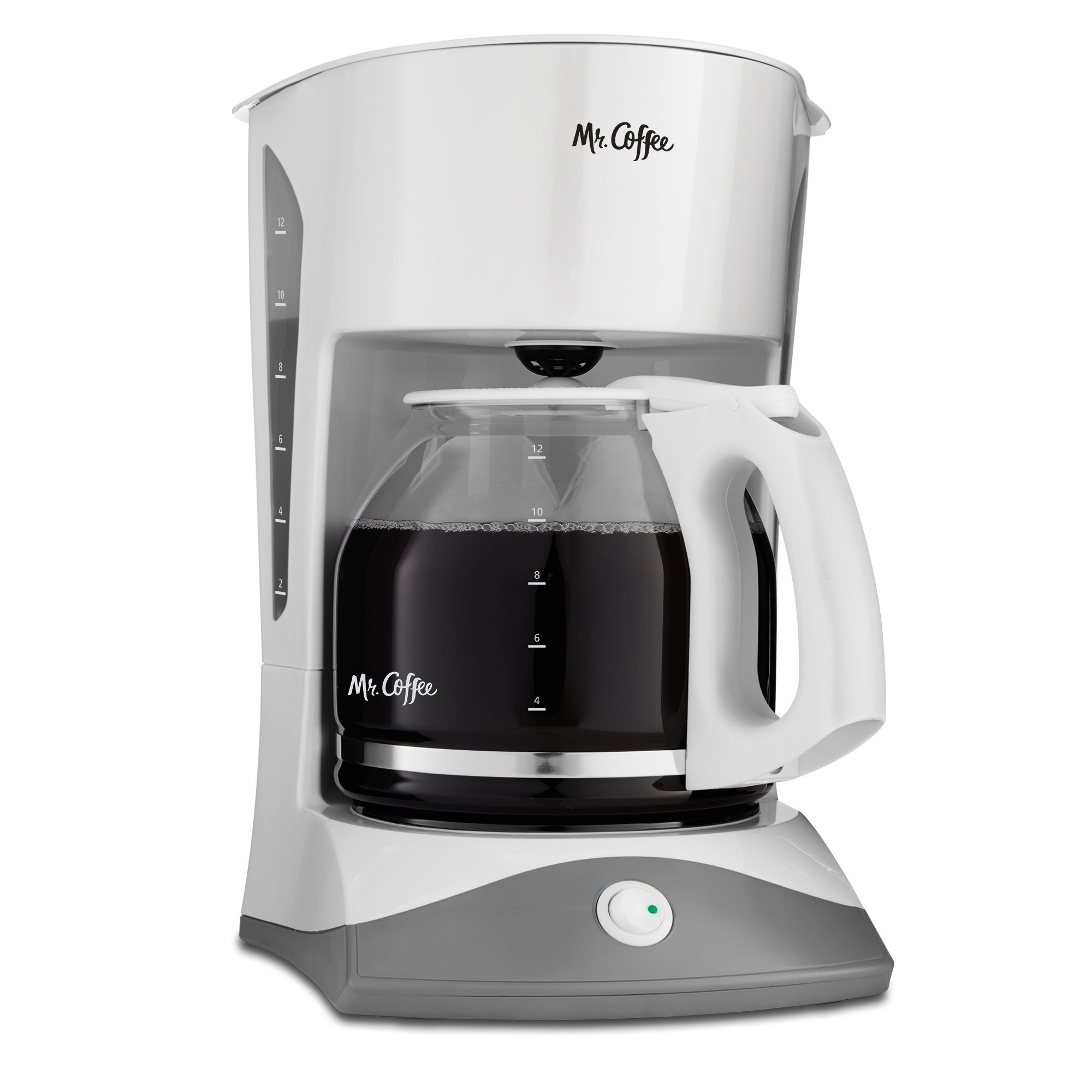 Mr. Coffee 12-Cup Manual Coffee Maker - White | Drip Coffee Machine for Home, Office & Camping | Easy Brewing & Perfect for Morning Coffee or Entertaining Guests