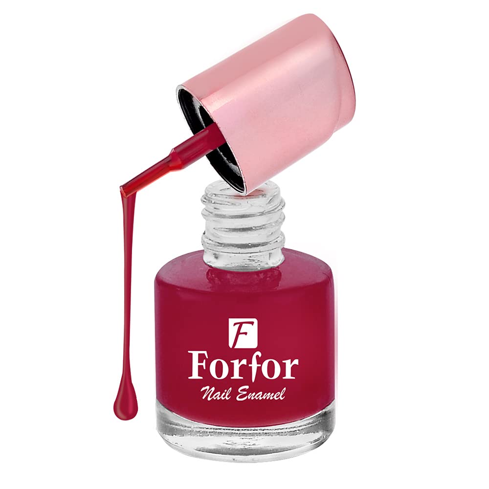 FORFOR® Long-Lasting Glossy Nail Polish - Elegance Red (0.5oz) | Chip-Resistant & High Shine Formula | Perfect for Parties, Weddings & Special Occasions