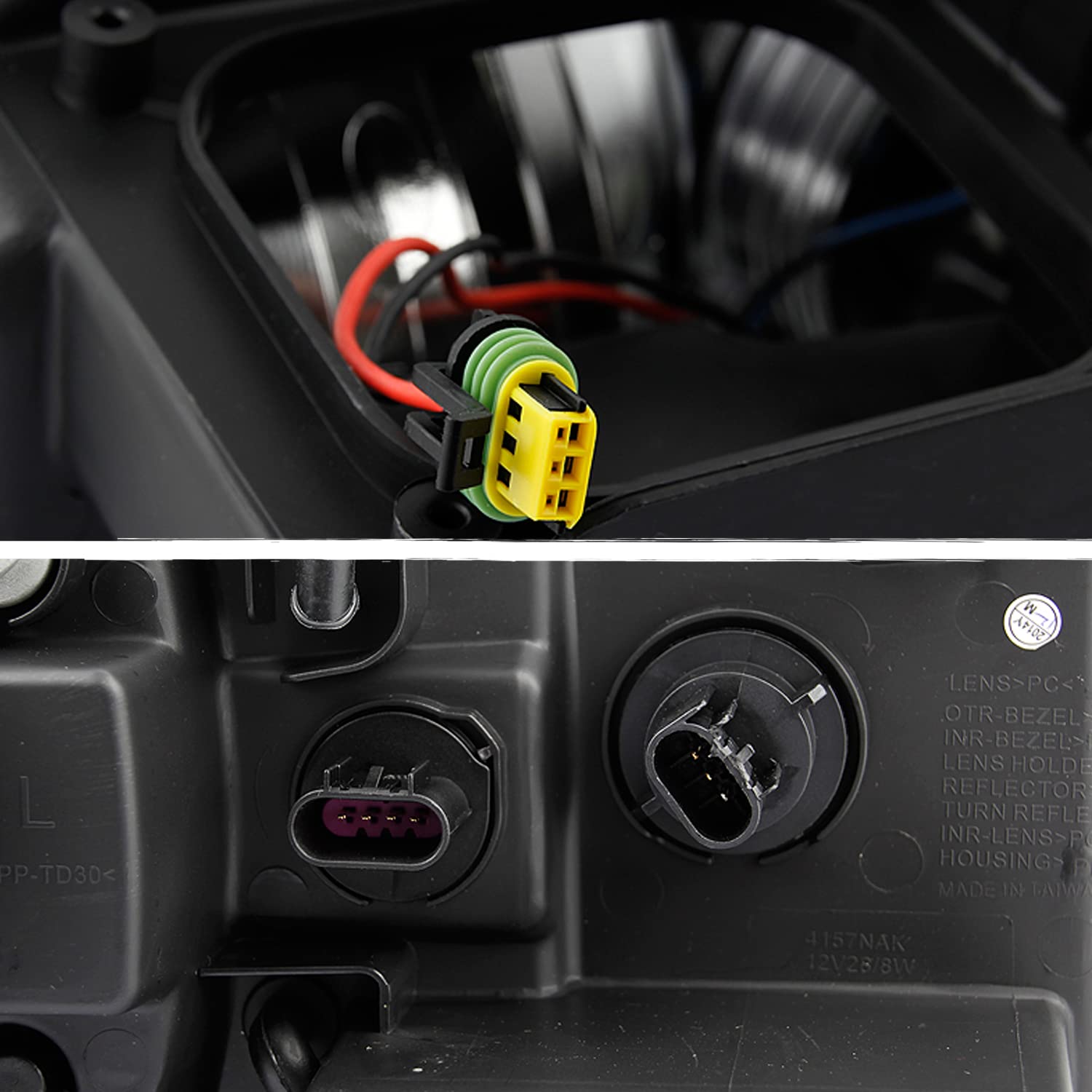 AKKON Replacement HID Xenon Headlights for Dodge Challenger - OE Style Chrome Projector Headlamps Pair (Left + Right) | Perfect for Night Driving & Car Upgrades