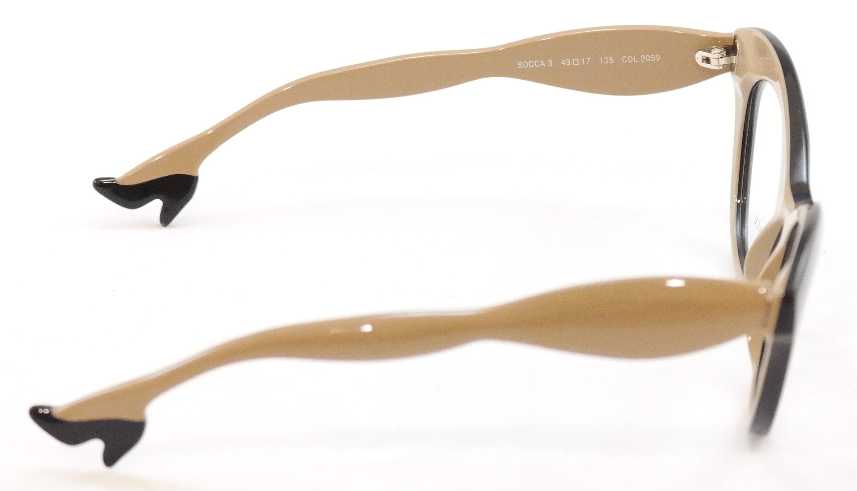 Face A Face Bocca 3 2059 Eyeglasses - Black Cream Beige Handmade in Italy - Stylish & Comfortable for Work, Reading & Everyday Wear