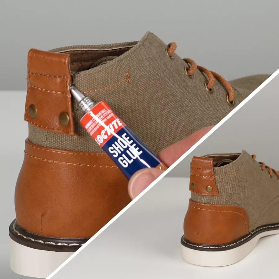 Loctite Shoe Glue - Strong & Flexible Fabric Adhesive, Waterproof, Impact & Vibration Resistant, Clear Drying - 0.6 fl oz (3 Pack) - Perfect for Shoe Repairs, Leather Crafts, and DIY Projects