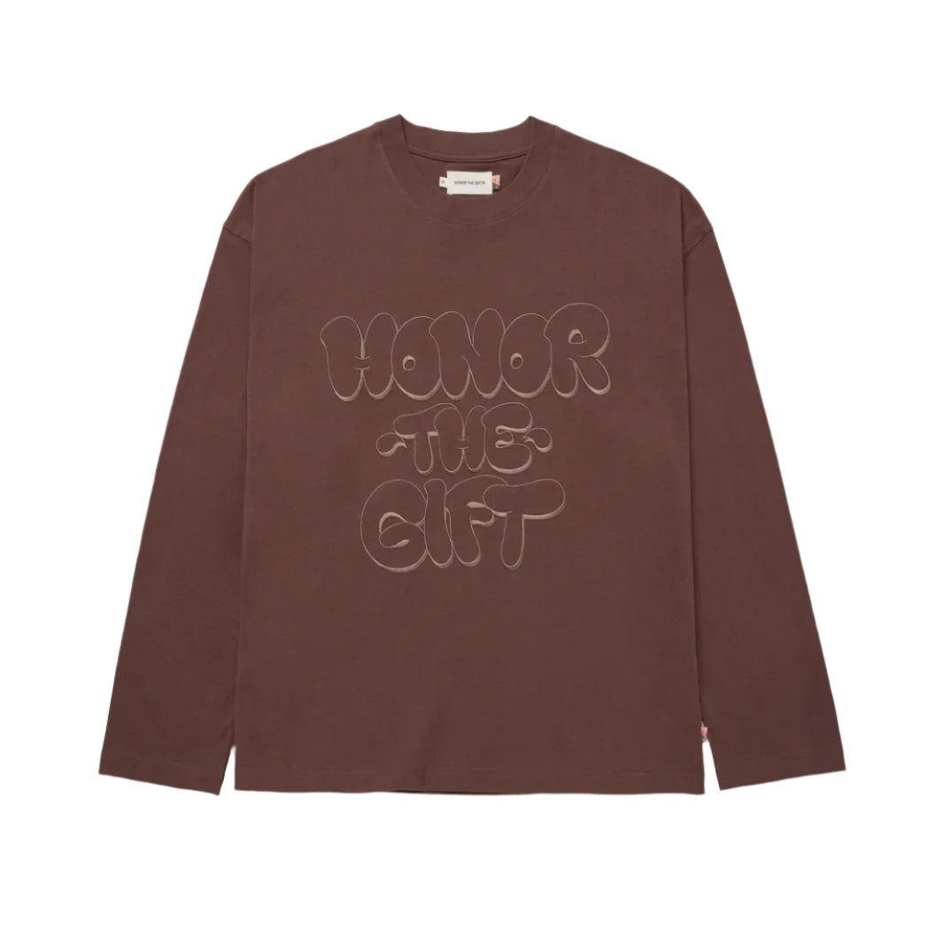 Amp'd Up Men's Long Sleeve T-Shirt - Comfortable Brown Casual Shirt for Everyday Wear | Perfect for Work, Gym & Outdoor Activities