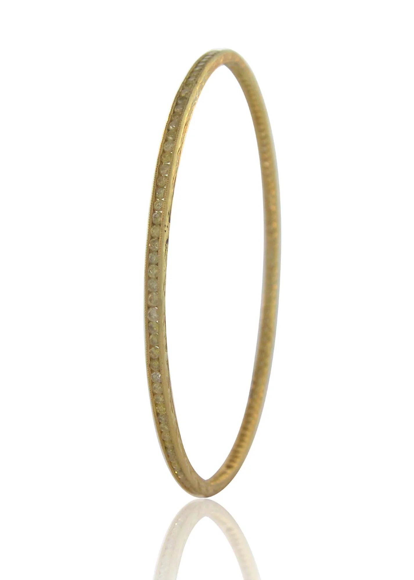 Sethi Couture Channel Set Diamond Bangle Bracelet for Women - 14K Gold Plated Luxury Jewelry Gift for Anniversary, Wedding & Special Occasions