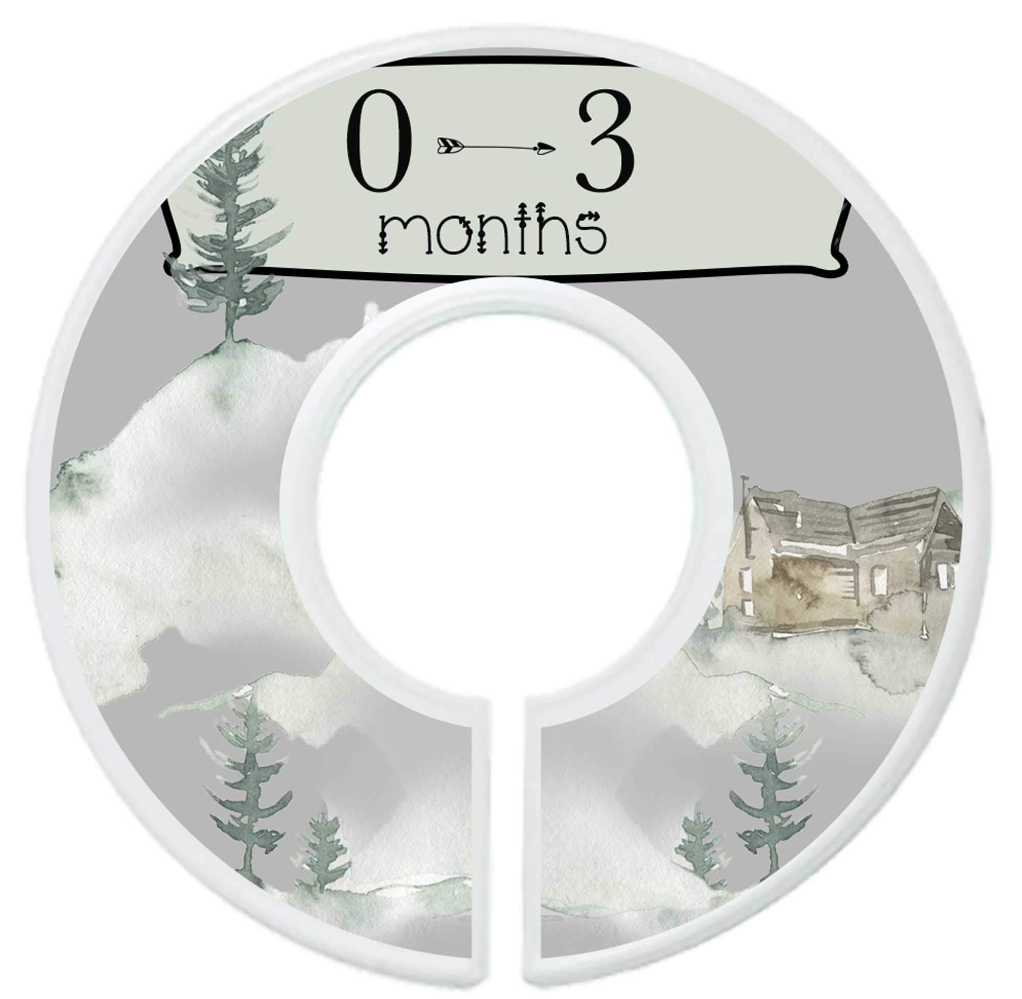 Baby Boy Clothes Organizer Dividers - Nursery Closet Dividers with Rustic Mountain Design - Perfect for Nursery Organization & Baby Closet Storage