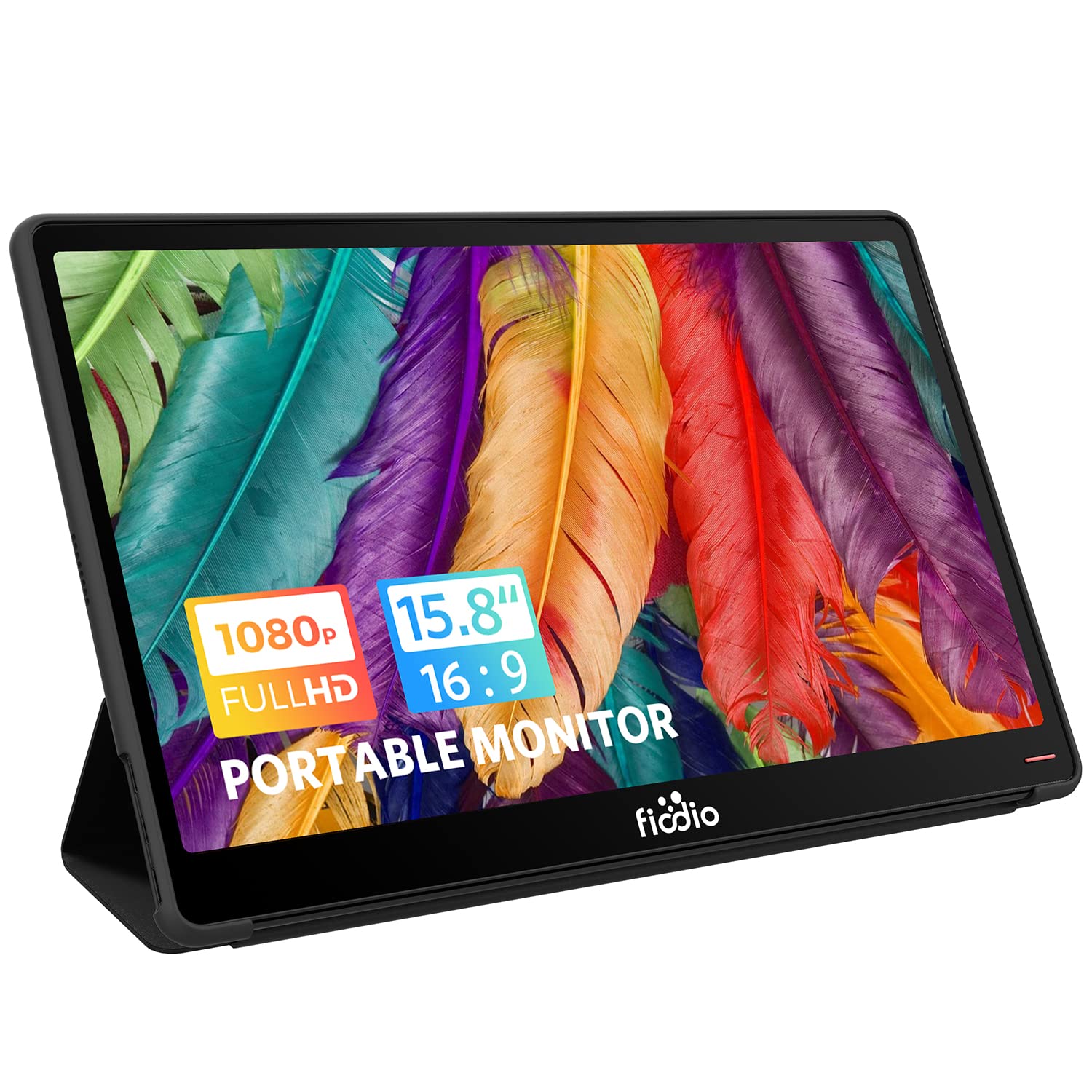 15.8 Inch FHD 1080P Portable LED Monitor - USB Type-C IPS Eye Care Screen for Laptop, PC, MAC, Phone, Xbox & Switch | Perfect for Gaming, Work & Travel