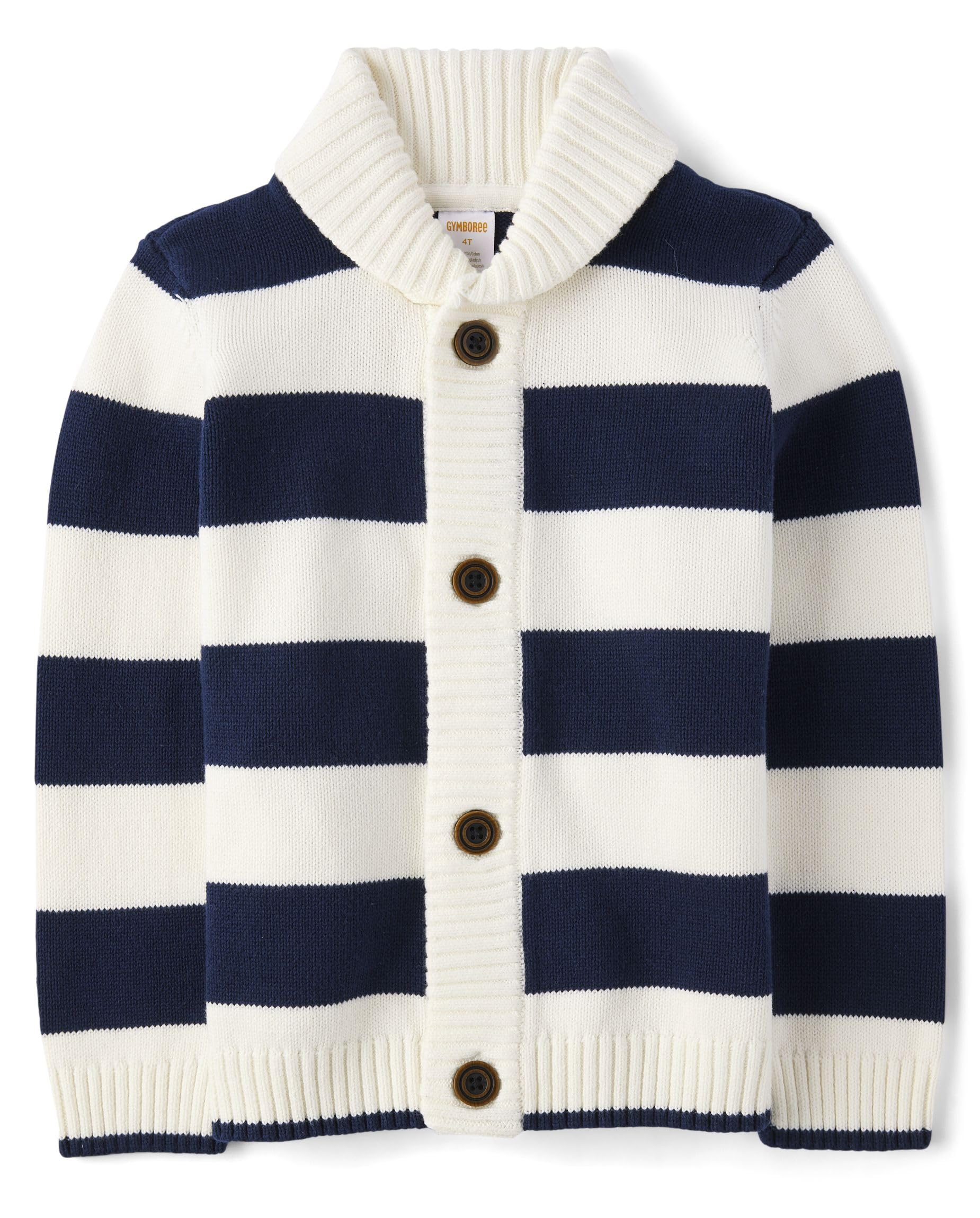 Gymboree Boys' and Toddler Long Sleeve Cardigan Sweaters - Soft Knit Pullover for Kids & Baby Boys - Perfect for School, Playdates & Family Outings