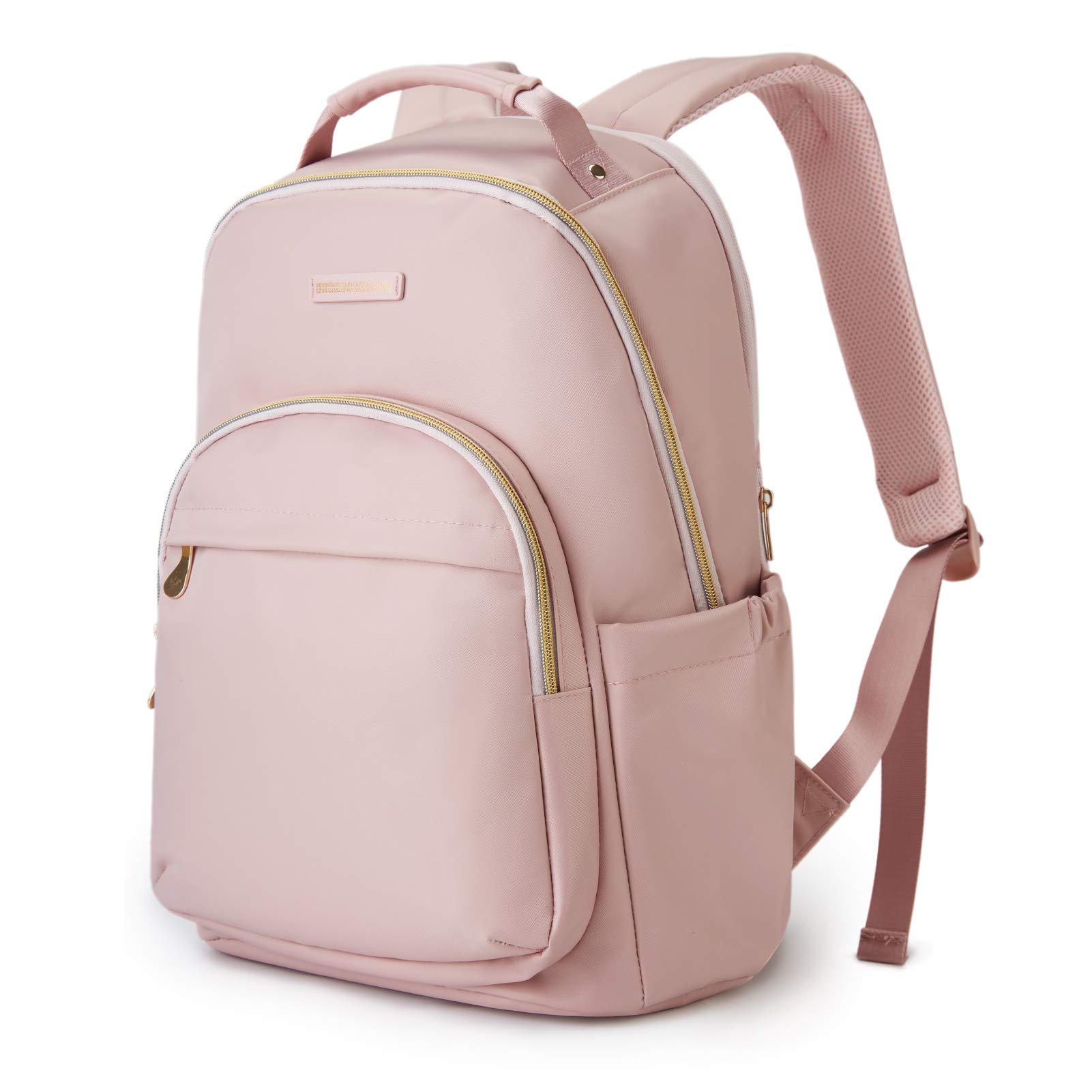 Lightweight Laptop Backpack for Women - 17.3 Inch Travel Backpack with USB Charging Port, Water Resistant College Bookbag for Work & School - Large Pink Backpack for Business Travel, Commuting & Daily Use