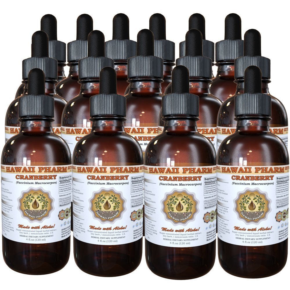Organic Cranberry Liquid Extract Supplement - Pure Vaccinium Macrocarpon Berry Tincture (4 Pack, 15x4 oz) for Urinary Tract Health & Immune Support - Perfect for Daily Wellness Routine