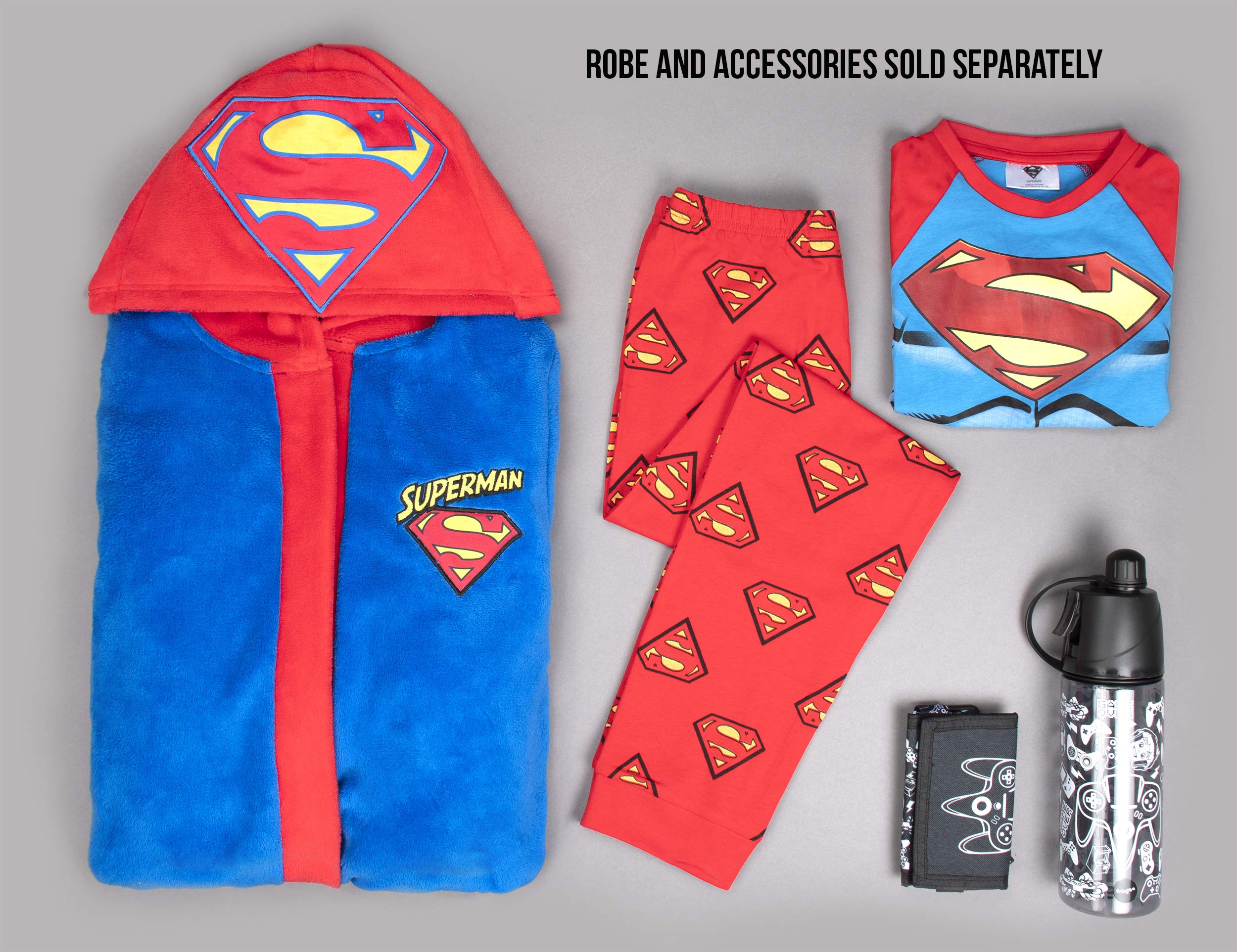 DC Comics Superman Pajama Set for Boys Age 3-10 | 100% Cotton Long Sleeve PJs with Cape | Official Licensed Sleepwear | Perfect for Halloween, Cosplay & Superhero Dress-Up