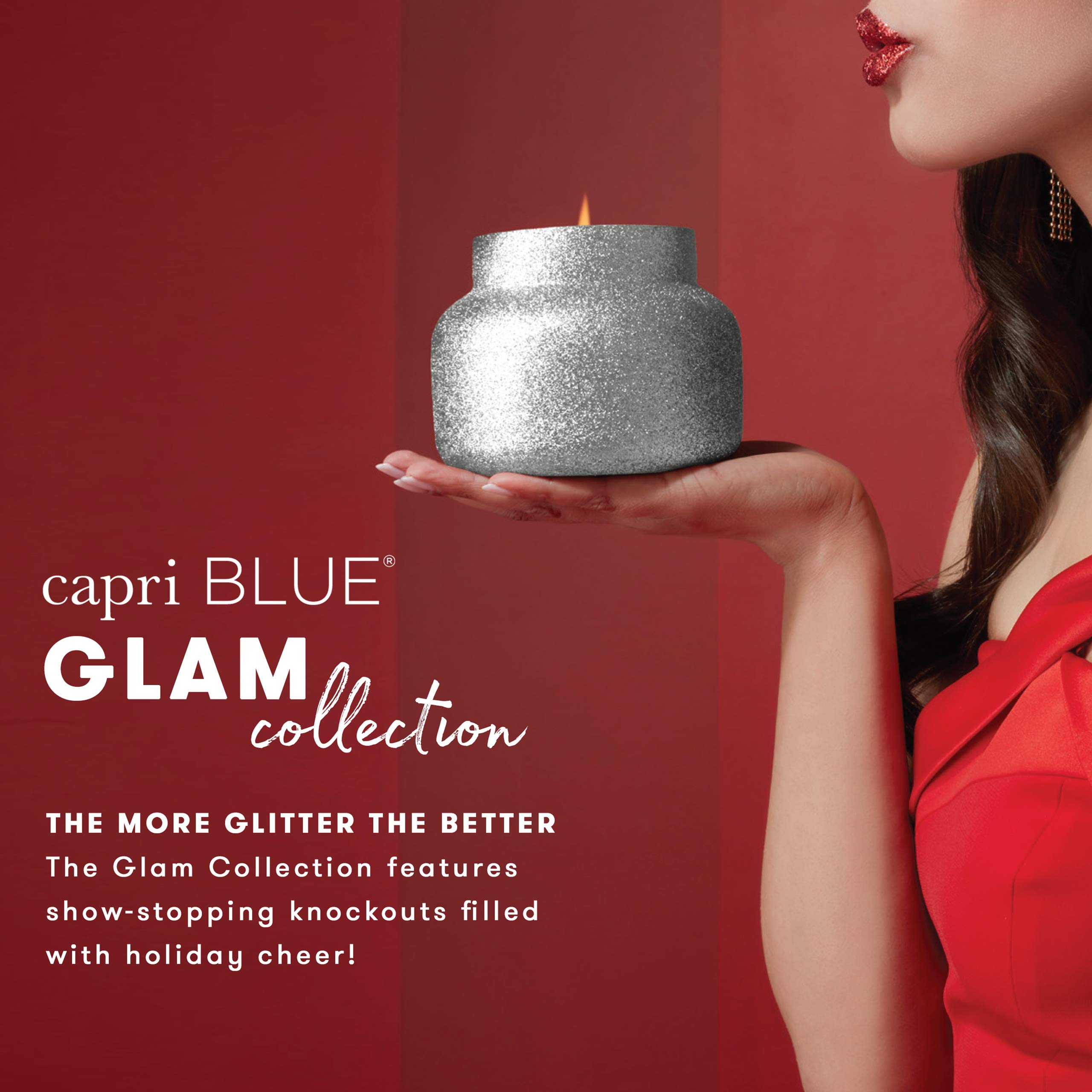 Capri Blue Jumbo Glam Candle - 48 Oz Large Jar Candle - Volcano Scent - Home Decor, Aromatherapy & Gift for Holidays, Weddings, Spa Relaxation
