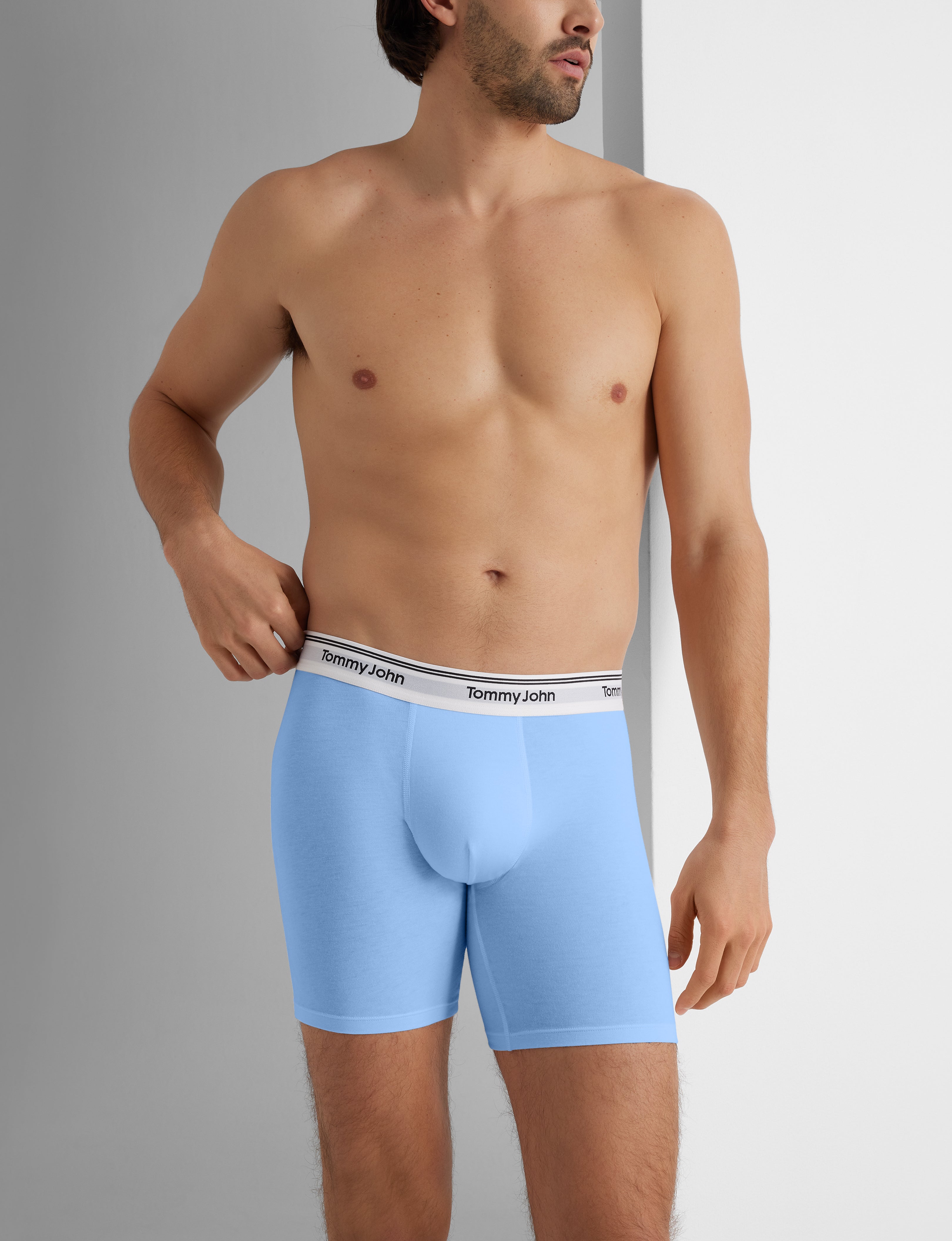 Premium Cotton Mid-Length Boxer Briefs for Men - 6-Pack Soft Breathable Underwear for All-Day Comfort | Workout, Lounge & Everyday Wear
