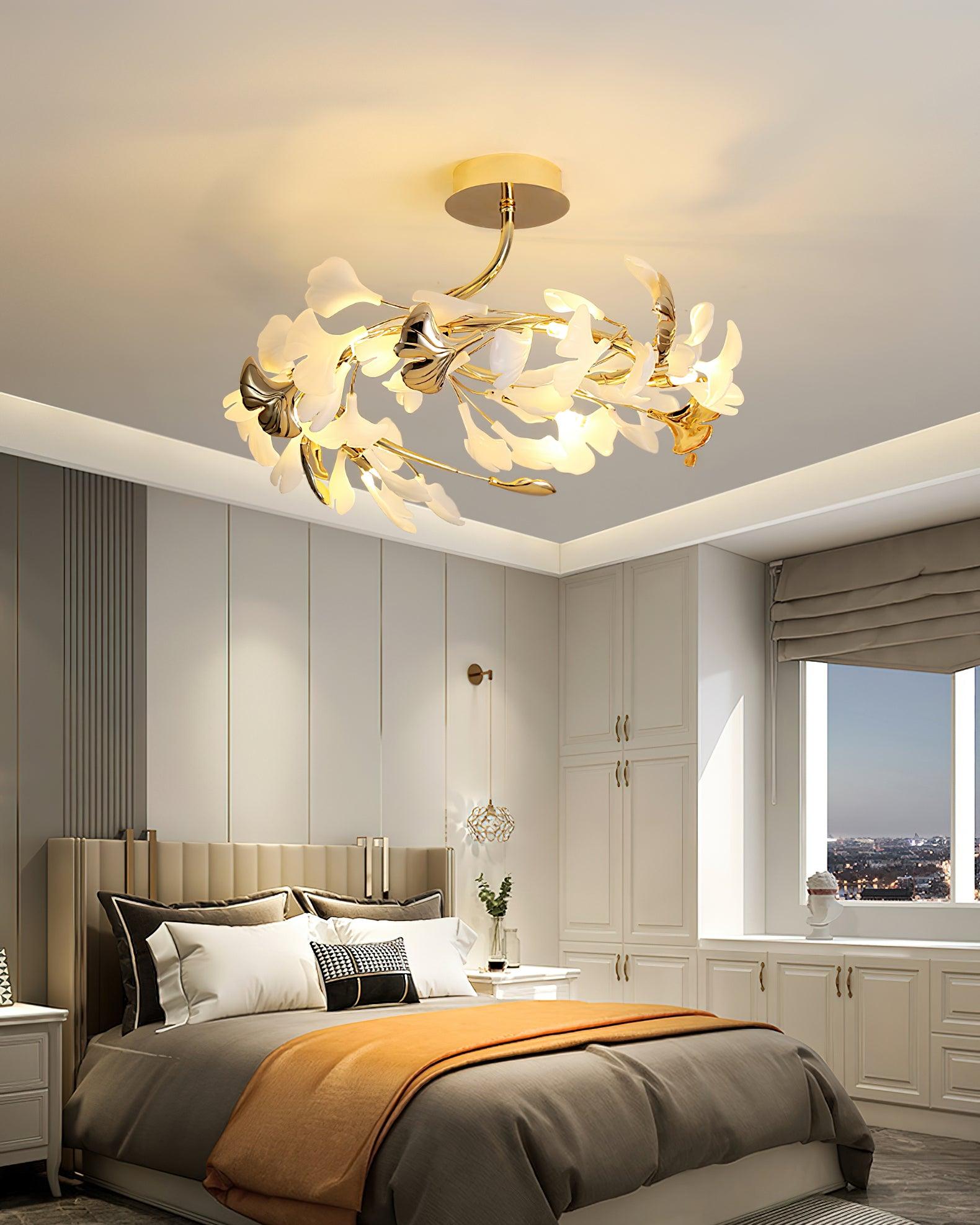 Ginkgo Rotating Ceiling Light - Modern LED Flush Mount Fixture with Adjustable Arms for Living Room, Bedroom, or Dining Room Lighting