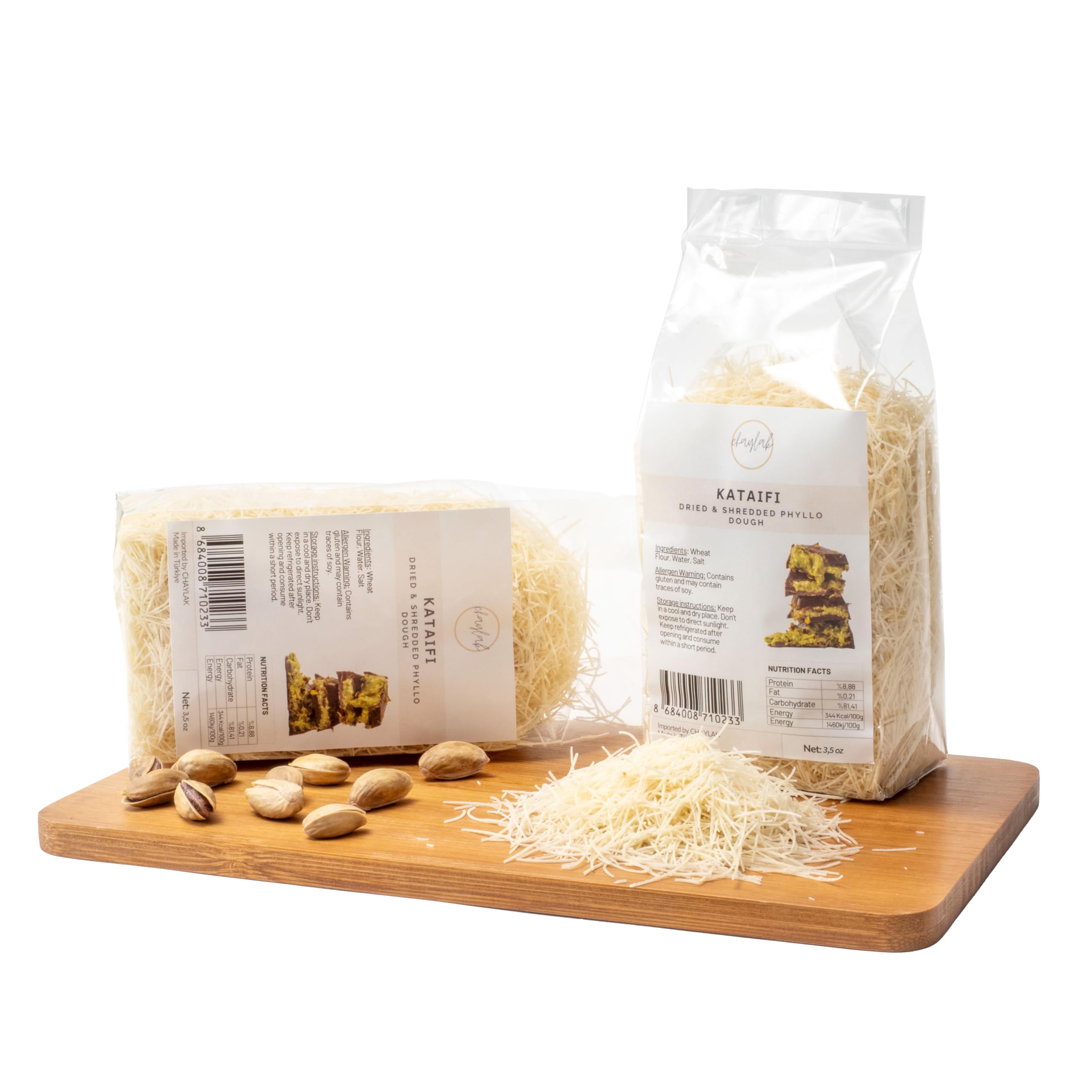 Kataifi Shredded Fillo Dough - 3.5 oz | Authentic Middle Eastern Knafeh & Baklava Ingredient | Perfect for Dubai Chocolate Bar, Pistachio Rolls & Kadayif Desserts | Dried Phyllo Dough for Baking & Sweet Treats