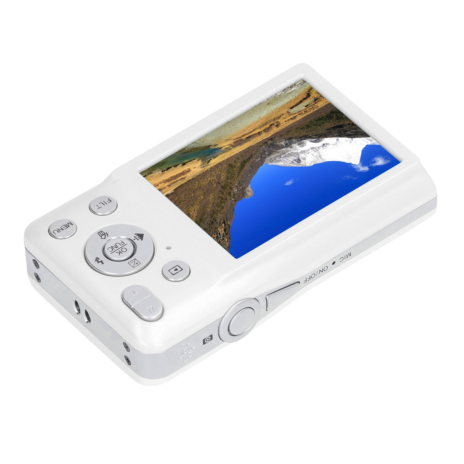 8K HD 68MP Digital Camera with 2.7in Screen & 16X Zoom - Compact Vlogging Camera with Beauty Filter & Instant Printing for Students, Teens, Adults - Perfect for Travel, YouTube Videos & Family Moments (White)