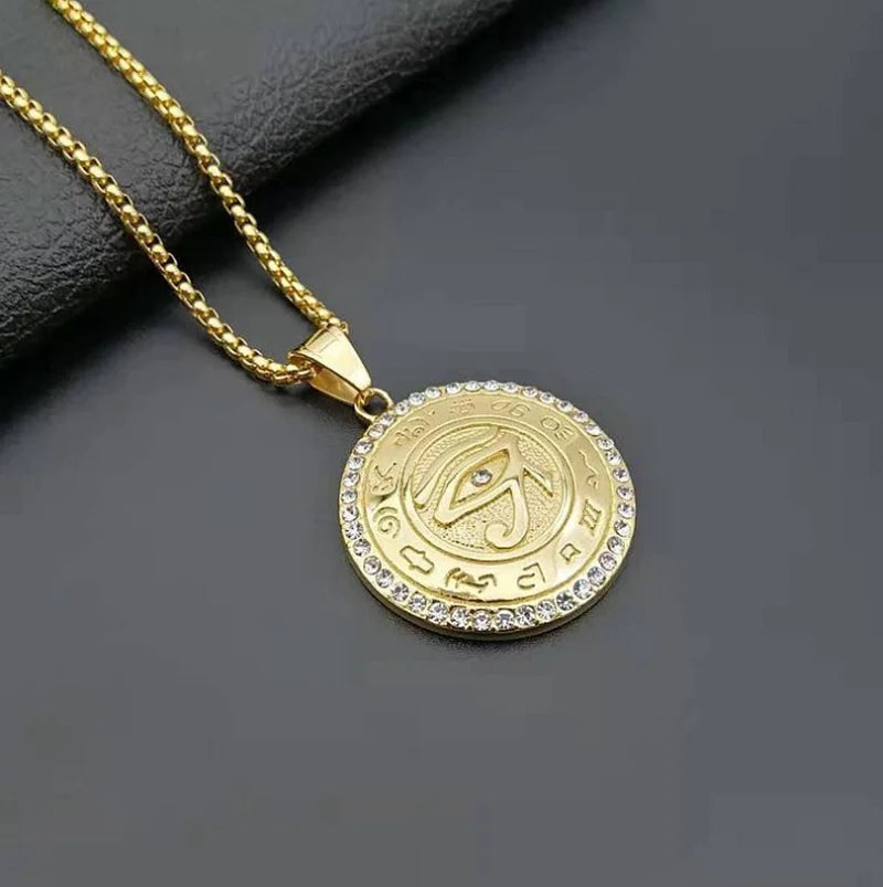 Eye of Horus Pendant Necklace - Ancient Egyptian Protection Amulet Jewelry for Men & Women - Perfect for Spiritual Healing, Meditation & Fashion Accessories