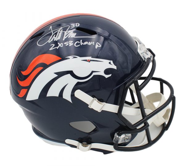 Authentic Terrell Davis Signed Denver Broncos Speed Full Size NFL Helmet with 