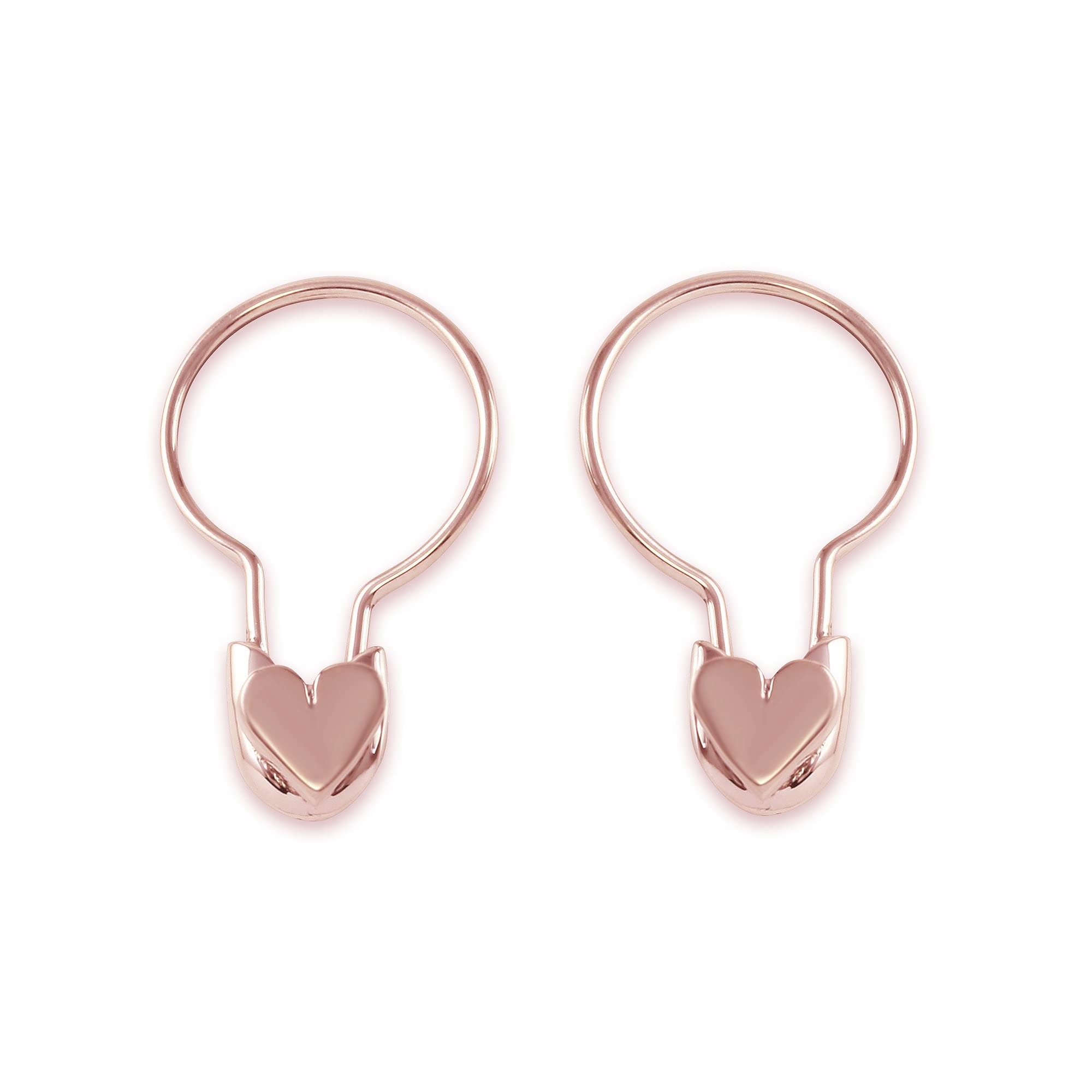 Monte Christo Gold Safety Pin Hoop Earrings for Women - Single Earring, Minimalist Jewelry Gift - Made in USA - Perfect for Casual Wear, Parties & Gifts