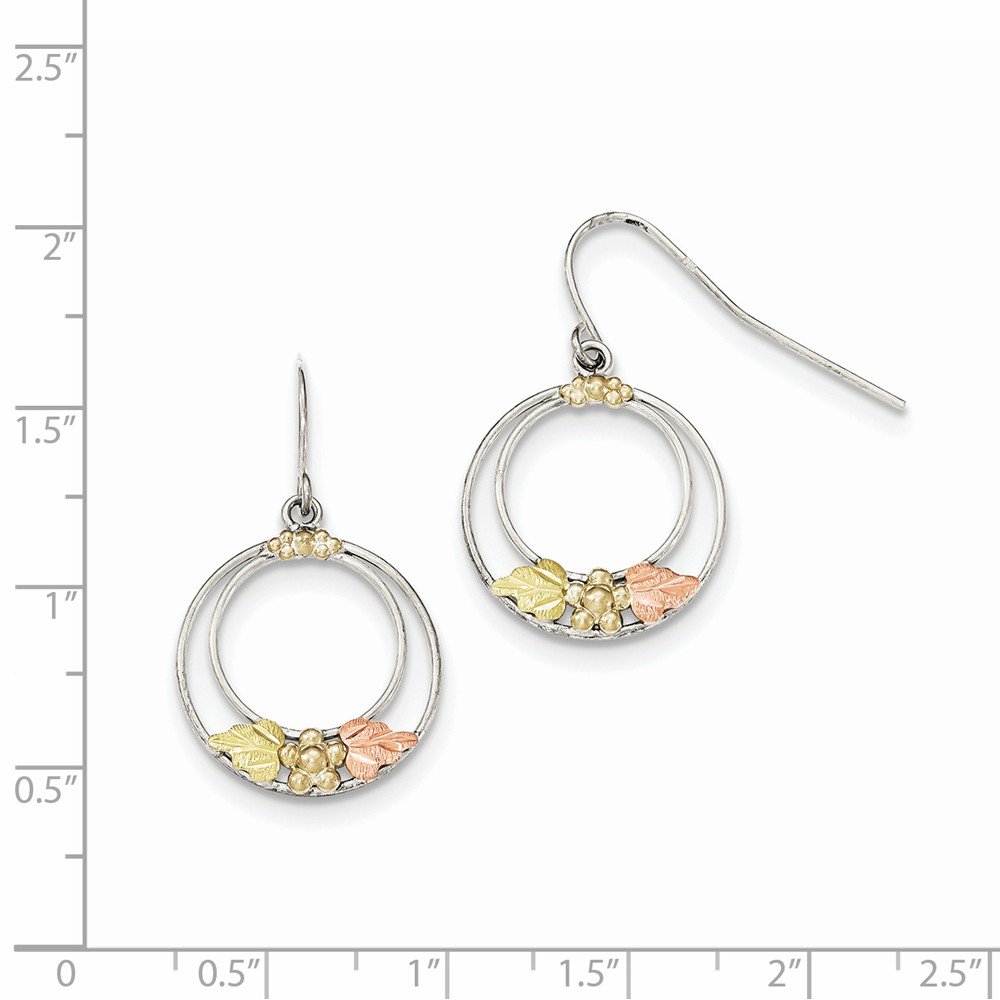 12k Gold & Sterling Silver Circle Shepherd Hook Earrings for Women | Hypoallergenic Dangle Earrings for Everyday Wear & Special Occasions