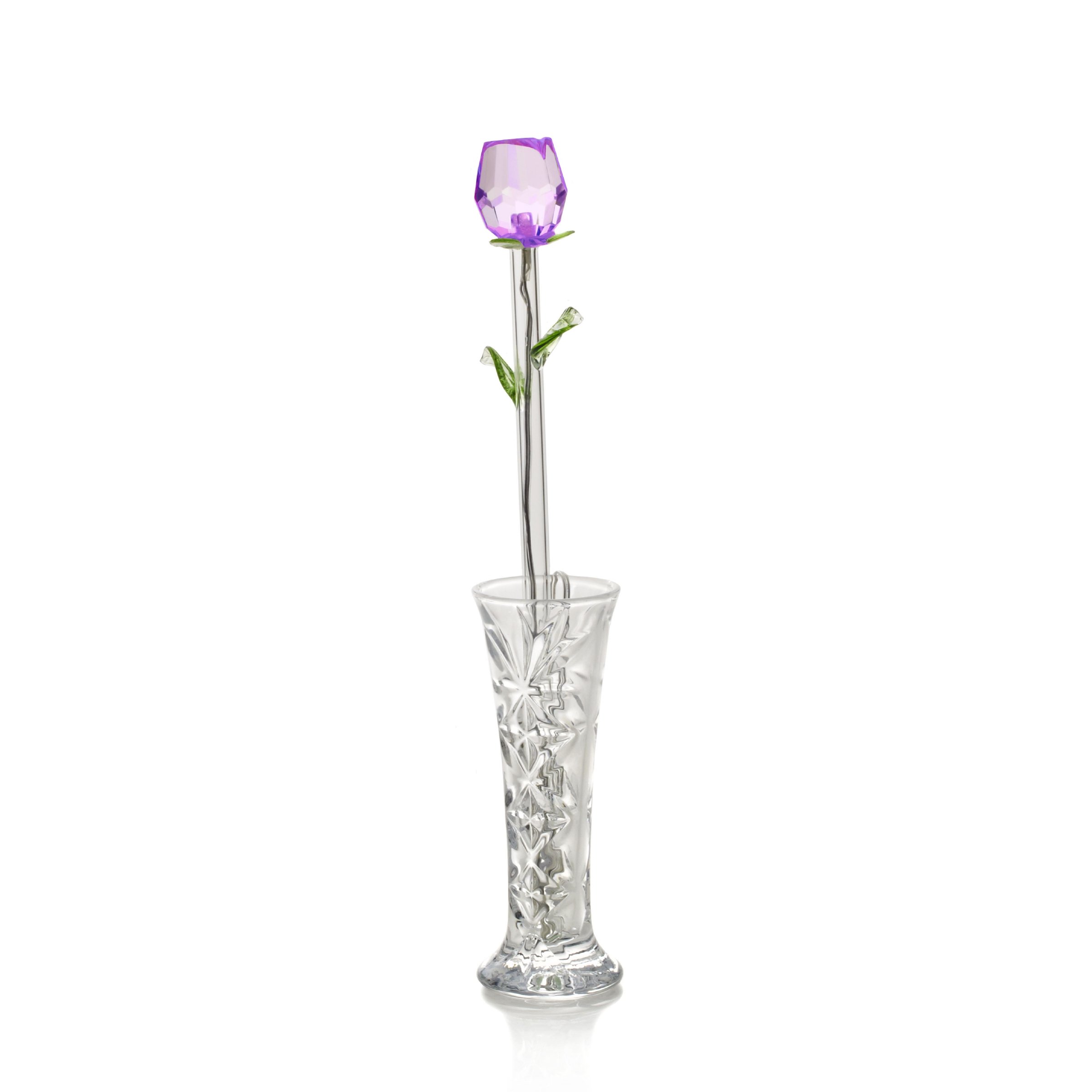 Pfaltzgraff Rose LED Glass Vase - Pink Floral Decorative Centerpiece for Dining Table, Wedding, Home Decor & Romantic Gifts
