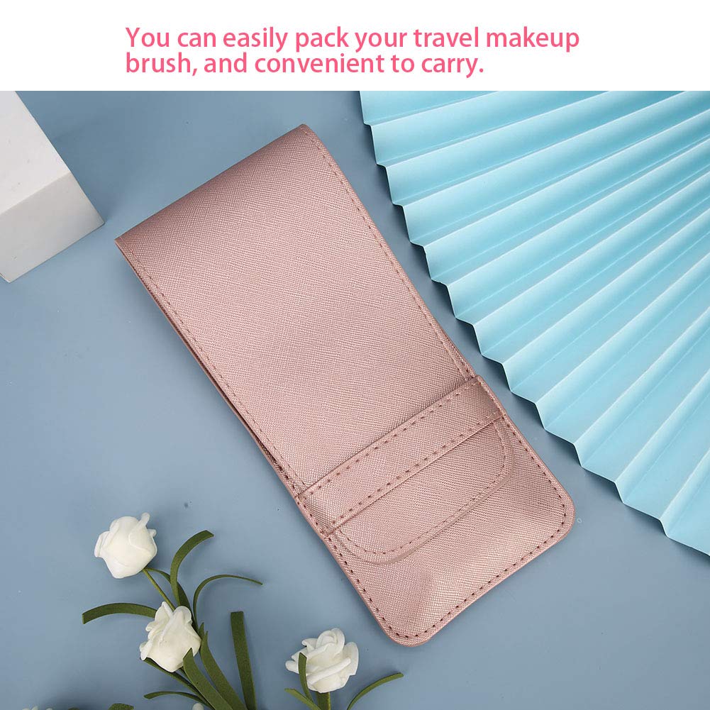 Premium Travel Makeup Brush Organizer - PU Leather Cosmetic Brush Case with Portable Storage for Makeup Brushes & Beauty Tools | Perfect for Travel, Home Use & Professional Makeup Artists