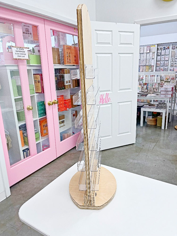 2-Sided Counter Spinner Display Stand - Dual-Sided Rotating Product Showcase for Retail Stores, Trade Shows & Boutiques - Perfect for Jewelry, Cosmetics & Small Merchandise