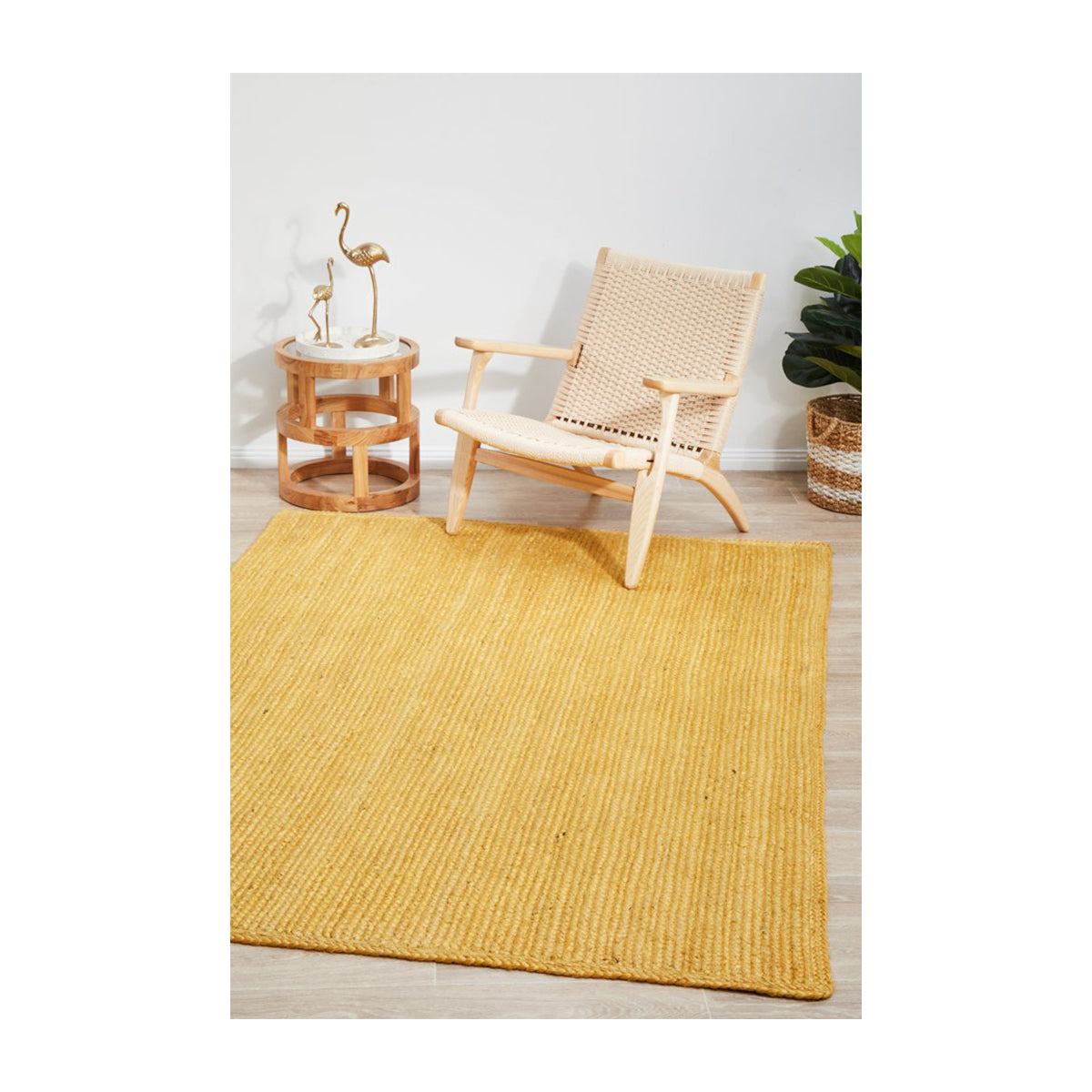 Bondi Rectangle Rug - Soft Yellow Area Rug for Living Room, Bedroom & Office - Non-Slip Modern Home Decor