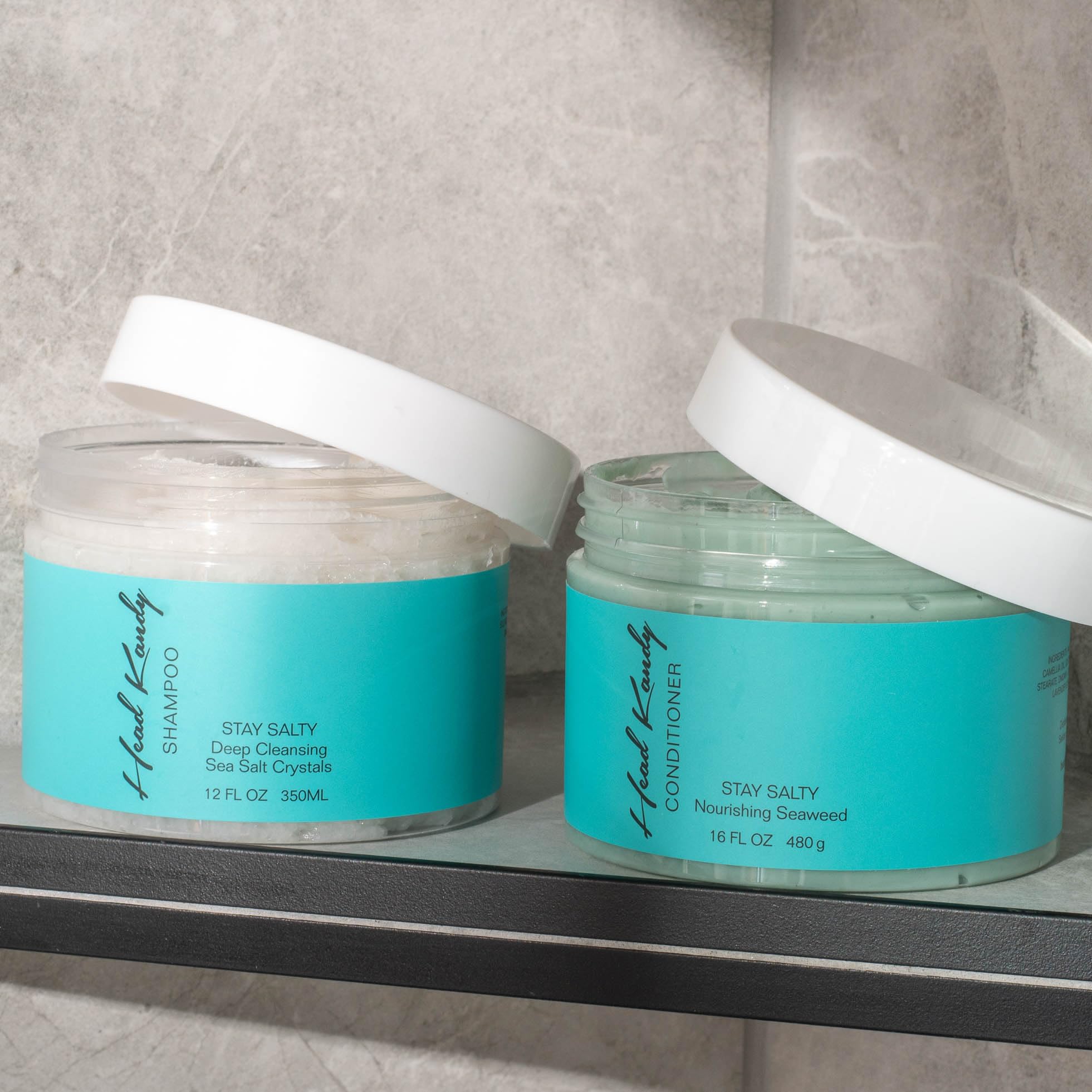 Head Kandy Stay Salty Sea Salt Purifying & Detoxifying Shampoo & Conditioner Set for Color-Treated Hair | Hydrating with Seaweed Extract for Volume & Shine | Sulfate-Free Hair Care Bundle | Perfect for Beach Waves & Post-Swim Hair Revival