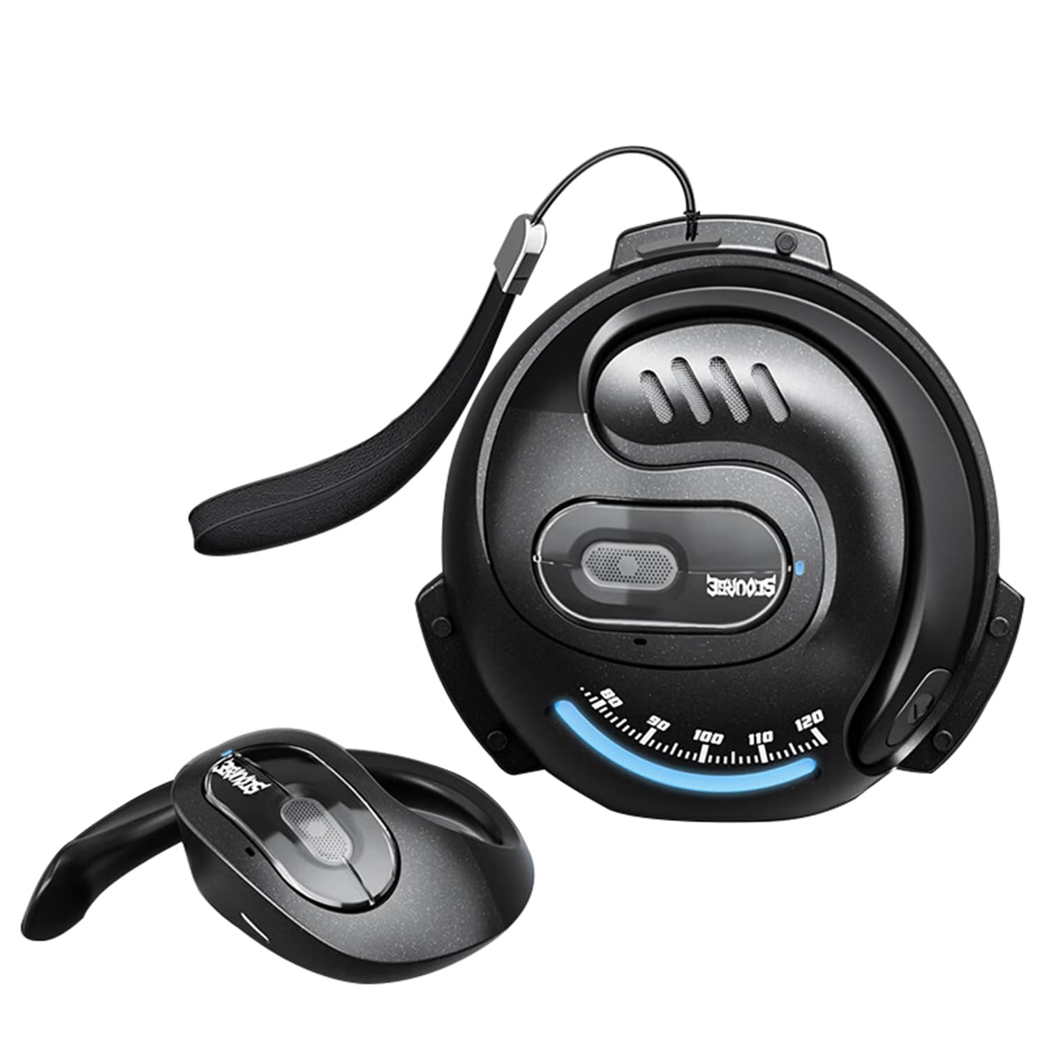 Transformers Open Ear Wireless Bluetooth 5.4 Headphones - IPX5 Waterproof, Noise Cancelling Gaming Earbuds with Mic & Earhooks for Android/iOS (Black) - Perfect for Running, Sports & Outdoor Activities