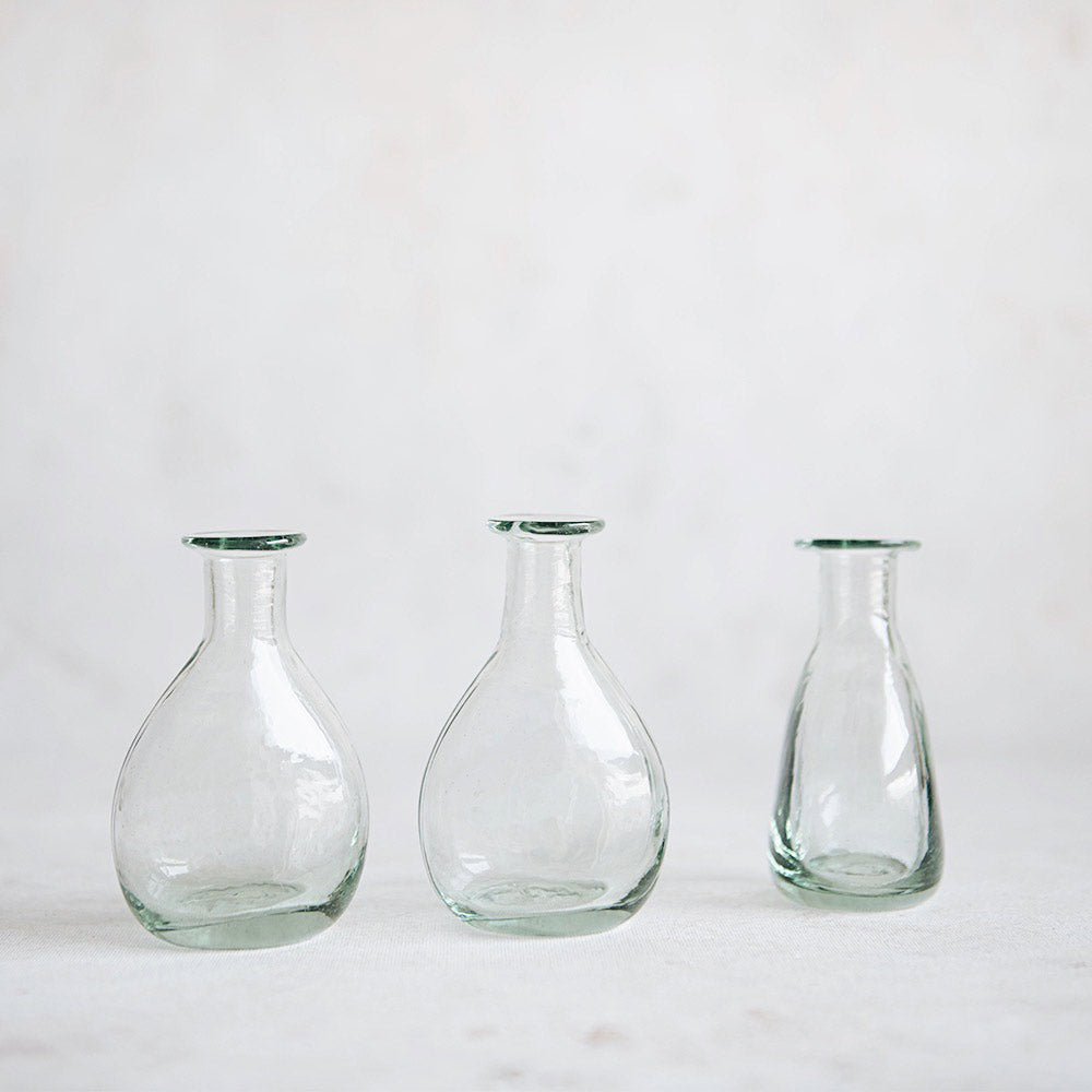 Handblown Glass Bud Vase for Small Flowers - Perfect for Wedding Centerpieces, Table Decor & Home Accents