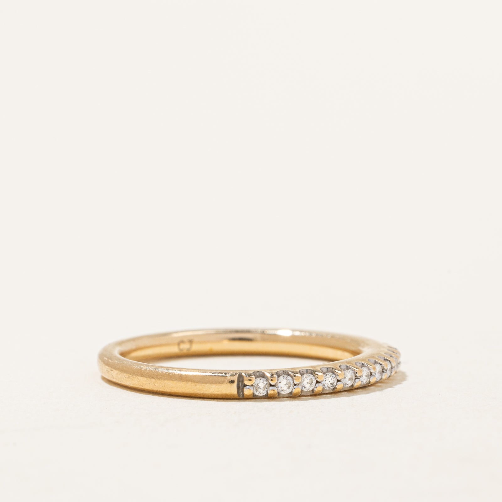 Semi Eternity Diamond Band Ring - 0.15 Carat Total Weight (0.15ctw) - Size 5.25 - Dainty Stackable Wedding Band for Women - Perfect for Anniversary, Engagement or Everyday Jewelry Gift