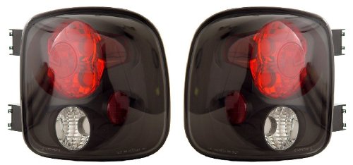 99-02 Chevy Silverado/Sierra Stepside Black Tail Lights - Replacement for Damaged or Worn Out Lights - Perfect for Night Driving & Custom Truck Upgrades