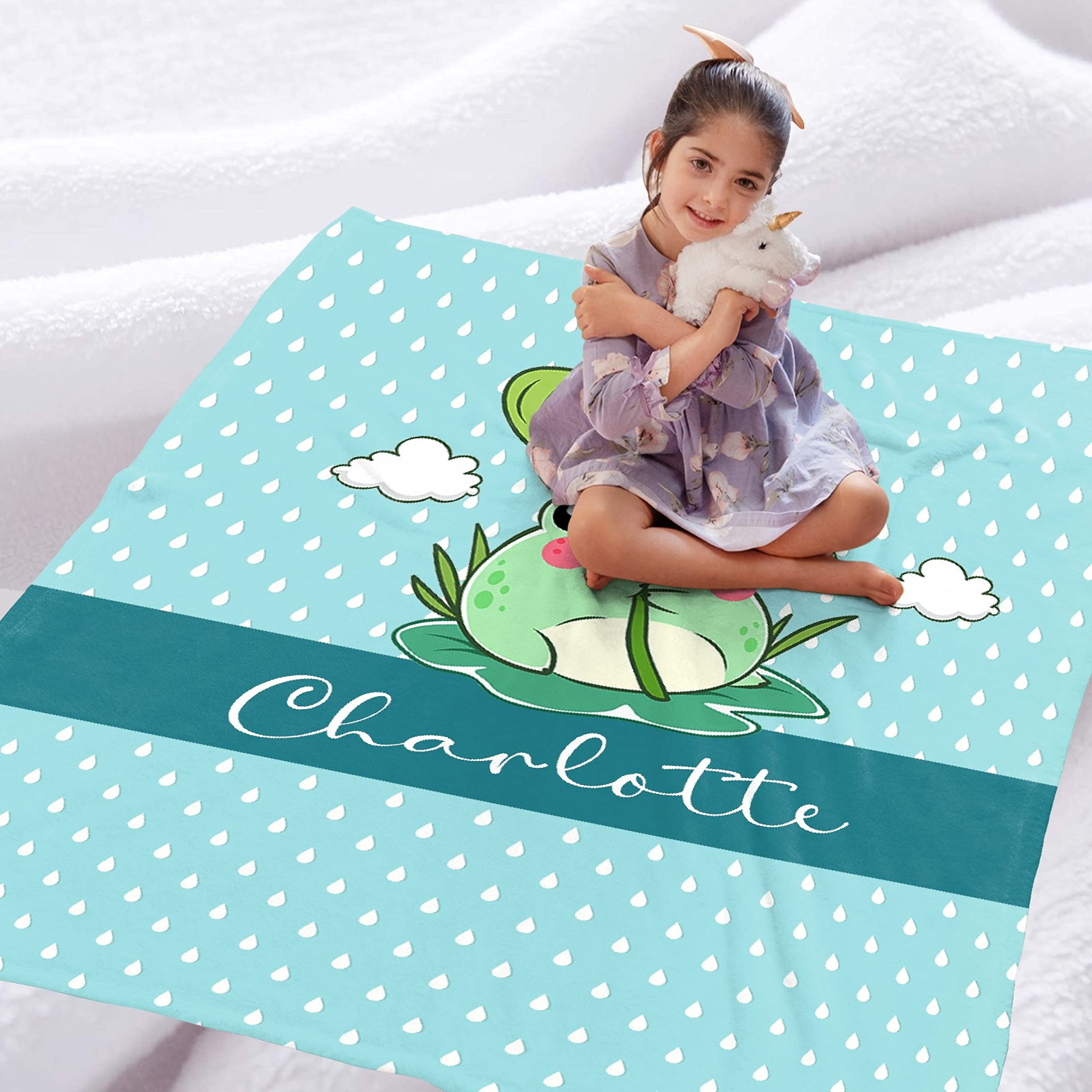 Custom Frog Raindrop Leaf Photo Blanket - Personalized Throw Blanket with Text & Picture Collage - Extra Large 120x90 Inch - Perfect Gift for Dad, Mom, Kids, Couples & Pets - Great for Family Movie Nights, Bedroom Decor & Cozy Winter Evenings