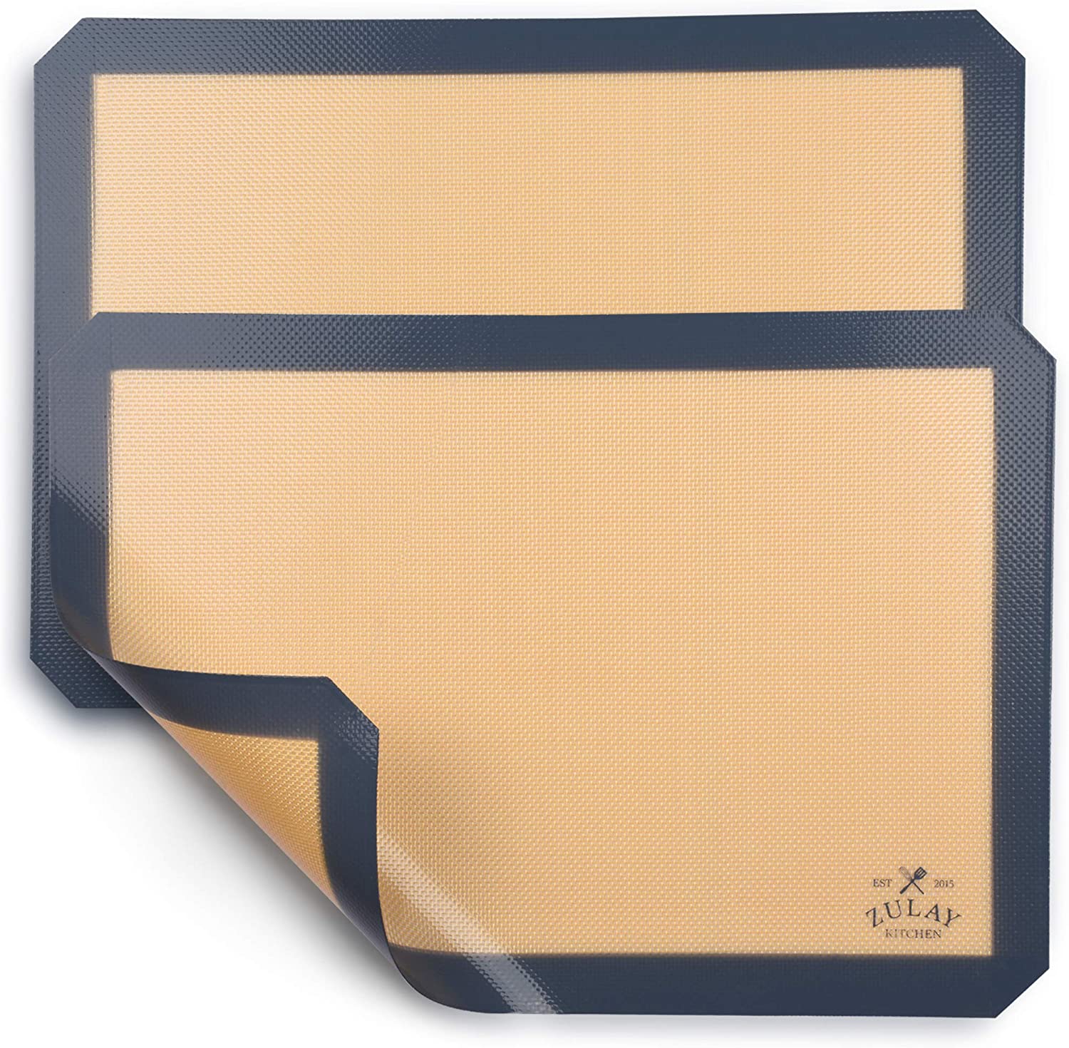 (2 Pack) Non-Stick Silicone Baking Mats - Reusable, BPA-Free for Cookies, Pastry, Bread - Perfect for Baking, Roasting & Air Frying