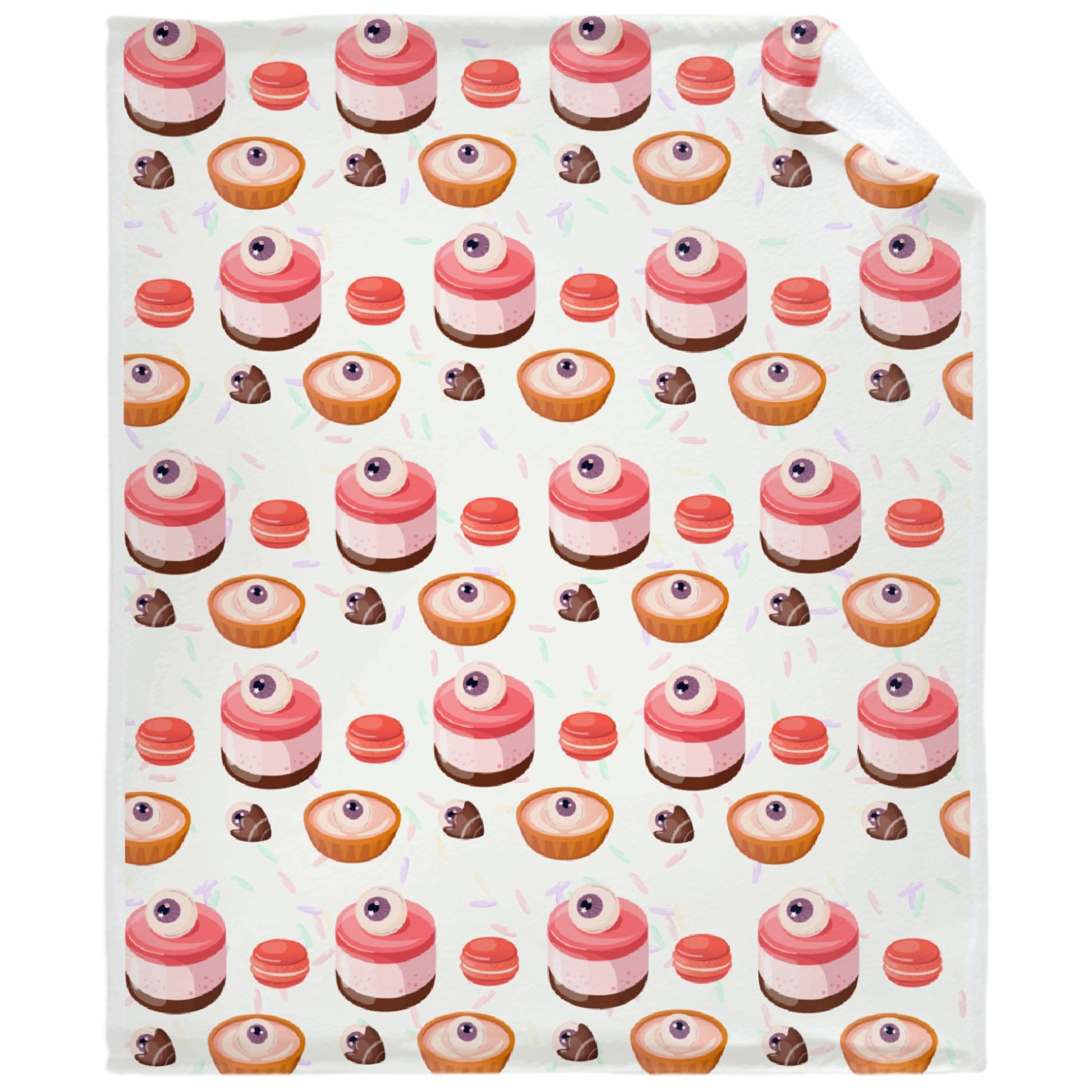 Super Soft Flannel Fleece Cake & Eyeball Throw Blanket - Lightweight Cozy Plush Blanket for Couch, Sofa & Bed (60x50 inches) | Perfect Gift for Teens, Travel & All Seasons | Great for Movie Nights, Dorm Rooms & Camping