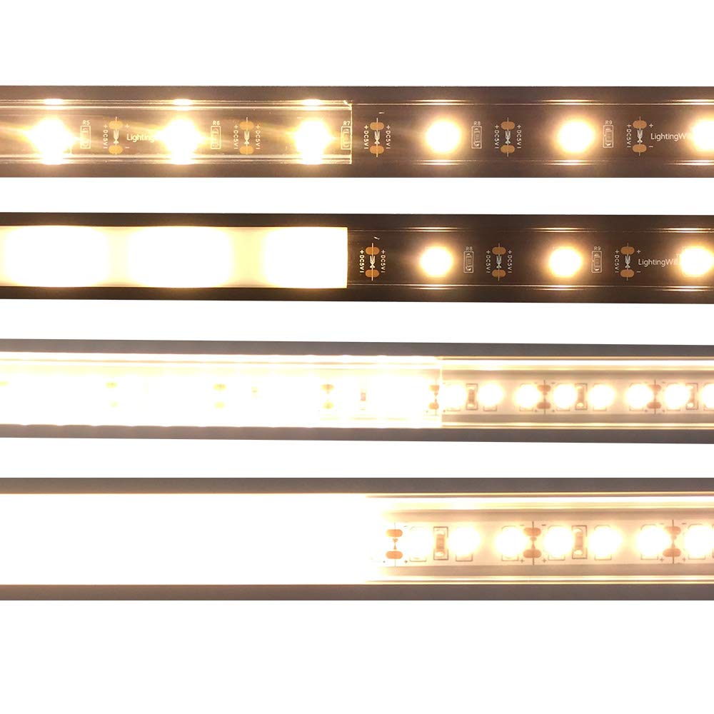 Black LED Profile U01 9x23mm U-Shaped Aluminum Channel System - Perfect for Under Cabinet Lighting, Cove Lighting, and Accent Lighting in Homes & Offices