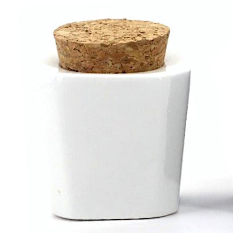 Porcelain Dappen Dish with Cork Lid - V-Shaped Nail Art Mixing Palette for Acrylic Powder & Gel Polish - Perfect for Nail Salons & DIY Manicures at Home
