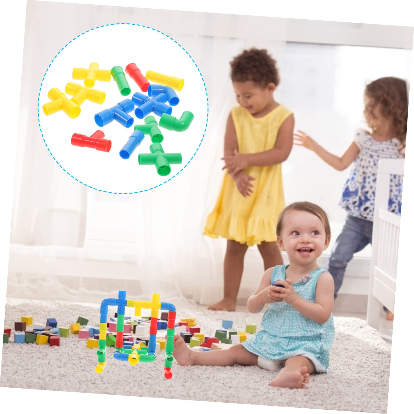 HONMEET Kids Construction Pipe Toy Set - 100 Pcs Sensory Tube Building Toys for Toddlers, STEM Learning & Water Play - Perfect for Preschool Classroom, Birthday Gifts & Indoor/Outdoor Playtime