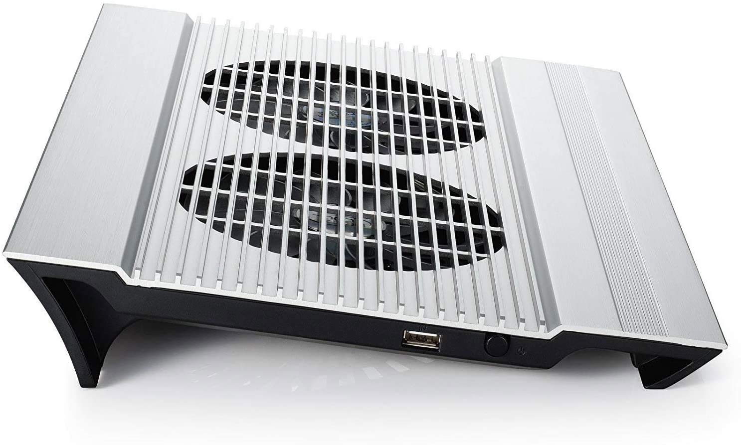 High-Performance Laptop Cooling Pad with Dual 140mm Fans - 3 USB Ports Aluminum Notebook Cooler for Gaming & Office Use | Computer Cooling Stand with Ergonomic Design