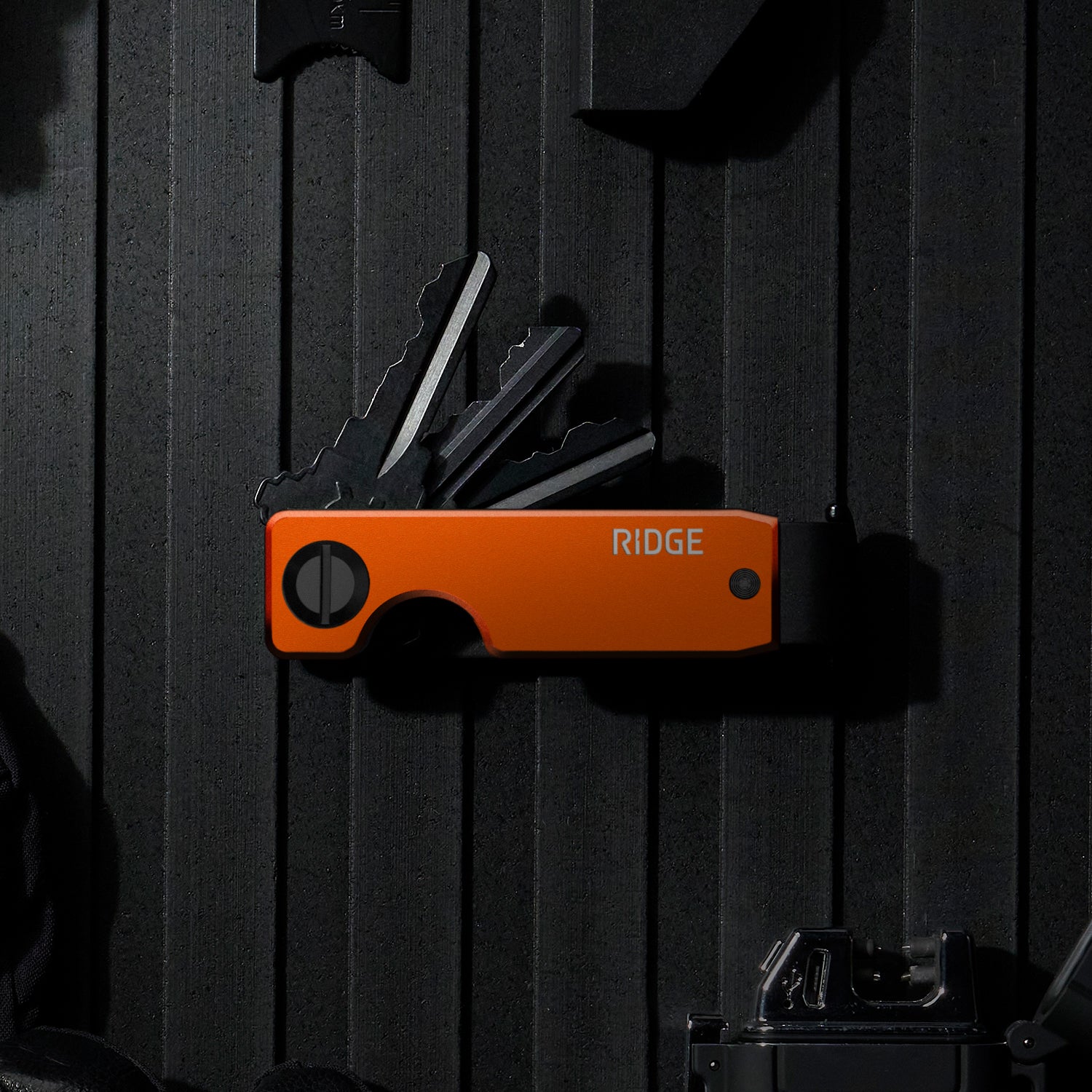 The Ridge KeyCase - Premium Aluminum Key Holder with RFID Blocking | Basecamp Orange | Perfect for Outdoor Adventures, Travel & Everyday Carry